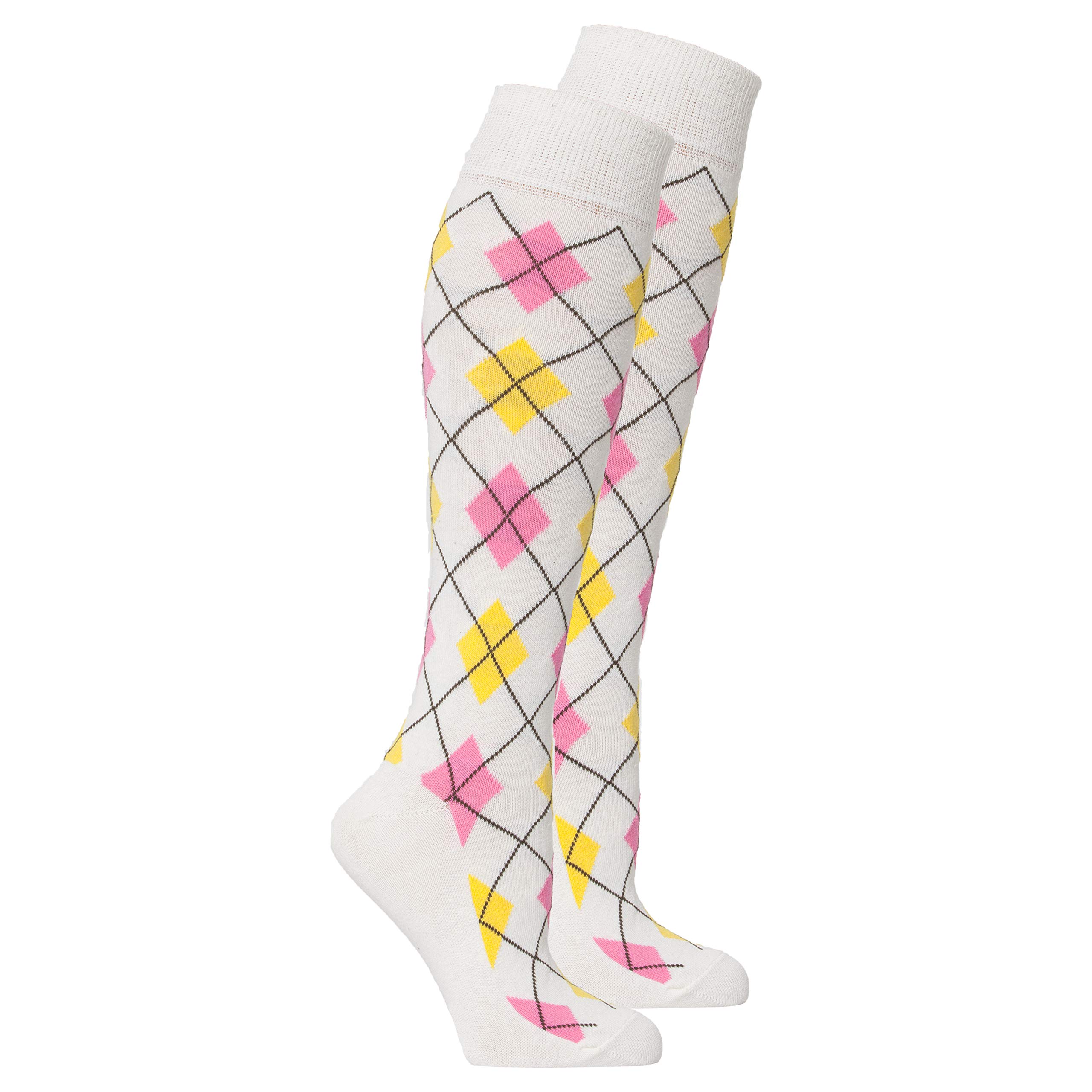 Women's Colorful Luxury Cotton Funky Knee High Socks - 1 Pair - Soft & Comfortable for Daily Wear, Fashion Outfits, and Gift Giving