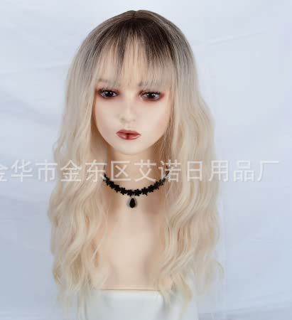 Dark Hair Dry Shampoo for Bangs & Wigs - Blonde to Brown Gradient for Long Curly Hair (Beige, One Size) | Perfect for Quick Hair Refresh & Volume Boost