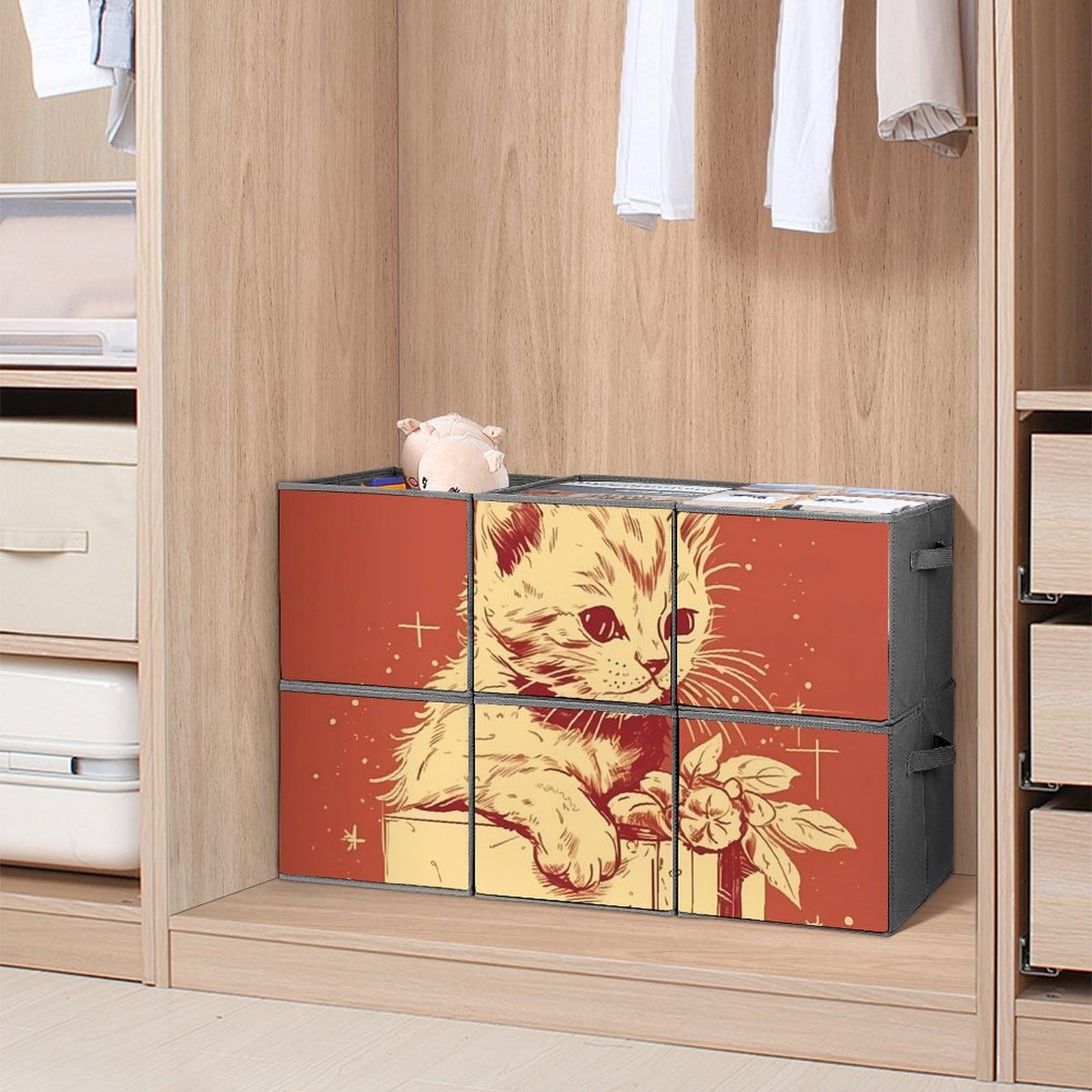 6-Pack Collapsible Storage Bins with Handles - Large Closet Organizer & Clothing Storage Boxes for Home Organization | Perfect for Bedroom, Closet, Laundry Room & Office Storage Solutions