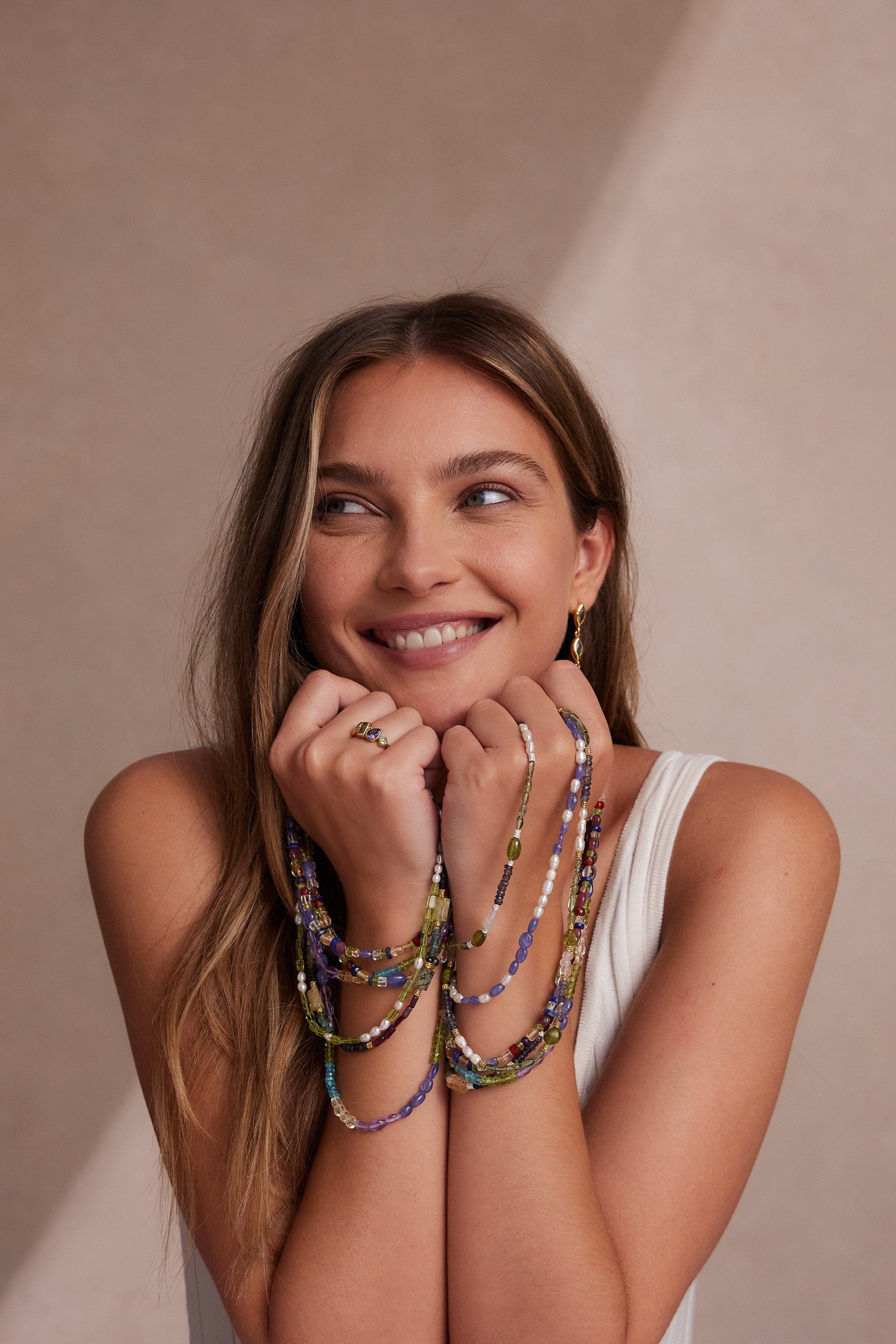 Exquisite Tanzanite & Pearl Gold Beaded Necklace for Women | Elegant Jewelry Gift for Birthday, Anniversary & Special Occasions | Perfect for Evening Parties, Weddings & Date Nights
