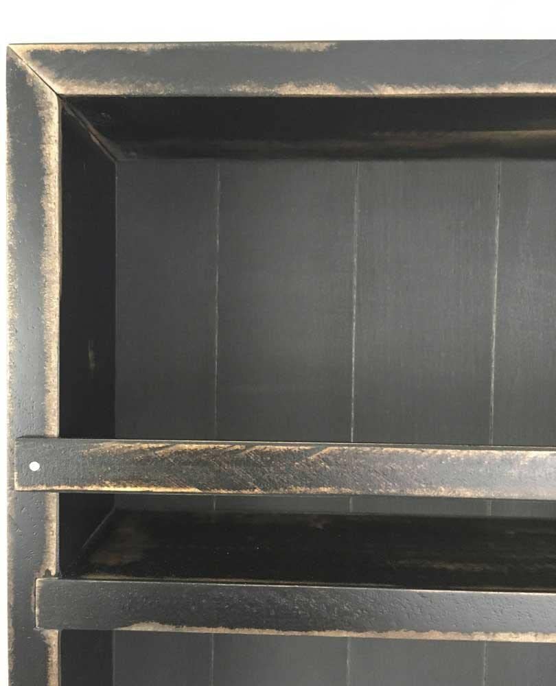 Solid Wood Spice Rack Cabinet No. 102 - Black/Mustard Yellow Kitchen Organizer for Herbs & Spices | Perfect for Pantry, Countertop, and Cabinet Storage