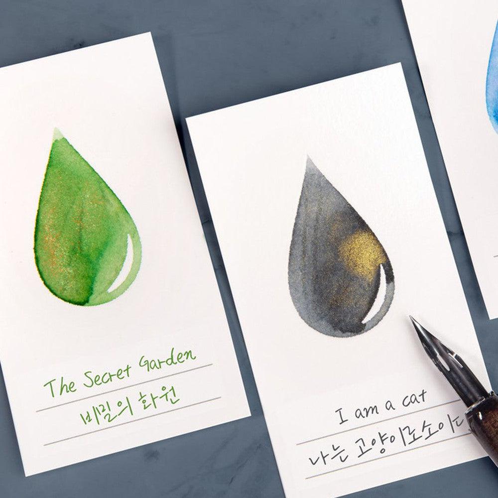 Wearingeul Ink Swatch Cards - 50 Sheets Premium Ink Drop Color Sample Cards for Fountain Pen Testing, Calligraphy & Art Projects | Perfect for Artists, Writers & Stationery Lovers