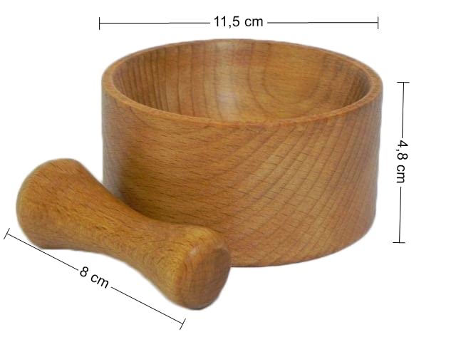 Premium Natural Wood Pestle and Mortar Set - Spice & Herb Grinder for Fresh Seasonings - Perfect for Crushing, Grinding Herbs, Spices, and Making Guacamole - Ideal for Home Kitchens, Restaurants, and Ayurvedic Medicine Preparation