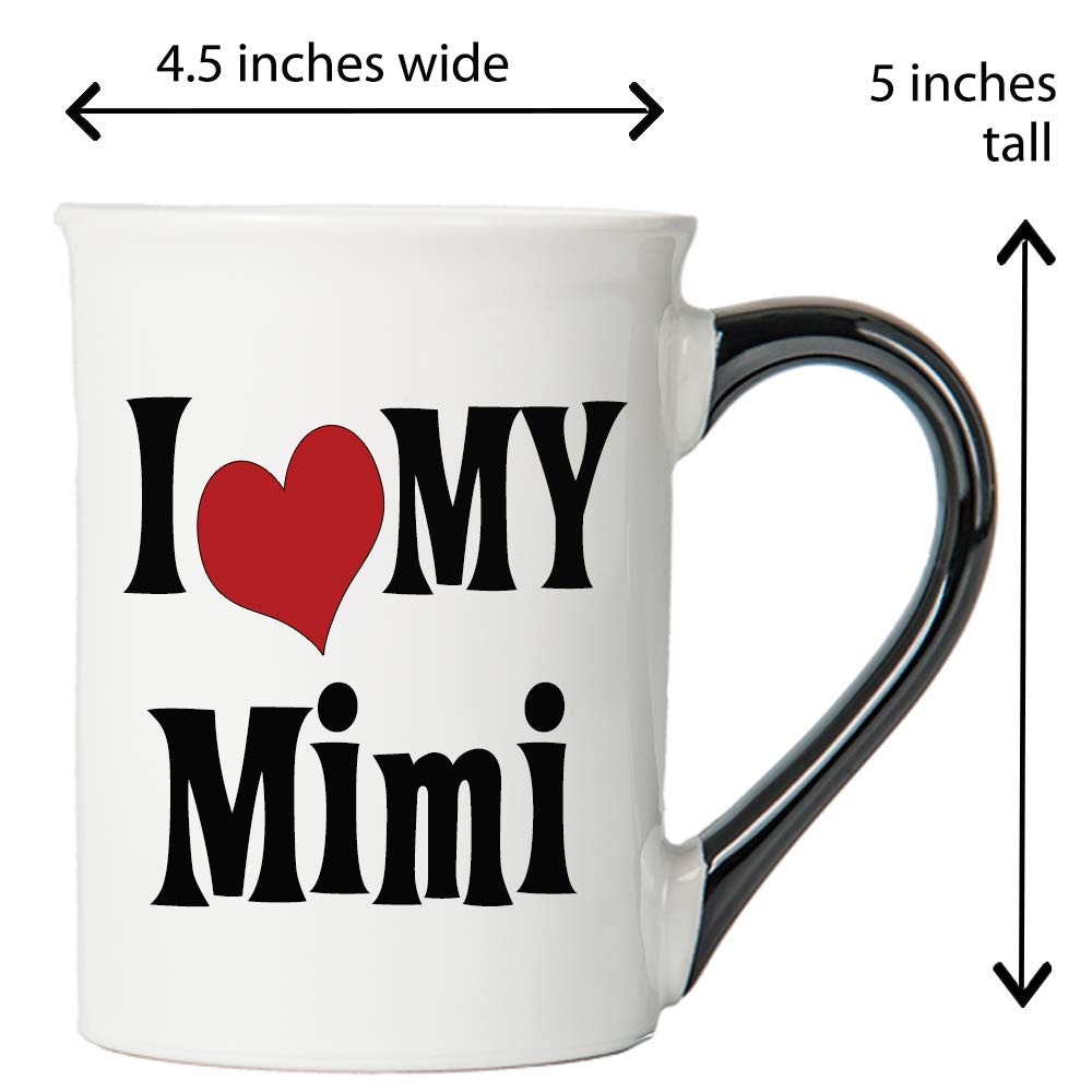 I Love My Mimi Ceramic Coffee Mug - 16 oz Black & White Grandma Gift Boxed Tea Cup for Nana, Perfect Baby Shower Gift for Grandparents | Ideal for Morning Coffee, Afternoon Tea & Heartwarming Gifts