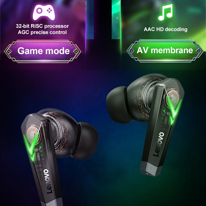 Lenovo LP6 Gaming Earbuds - Wireless Bluetooth Earbuds with Noise Cancellation for Gaming, Workouts & Travel | High-Quality Sound for Gamers & Music Lovers