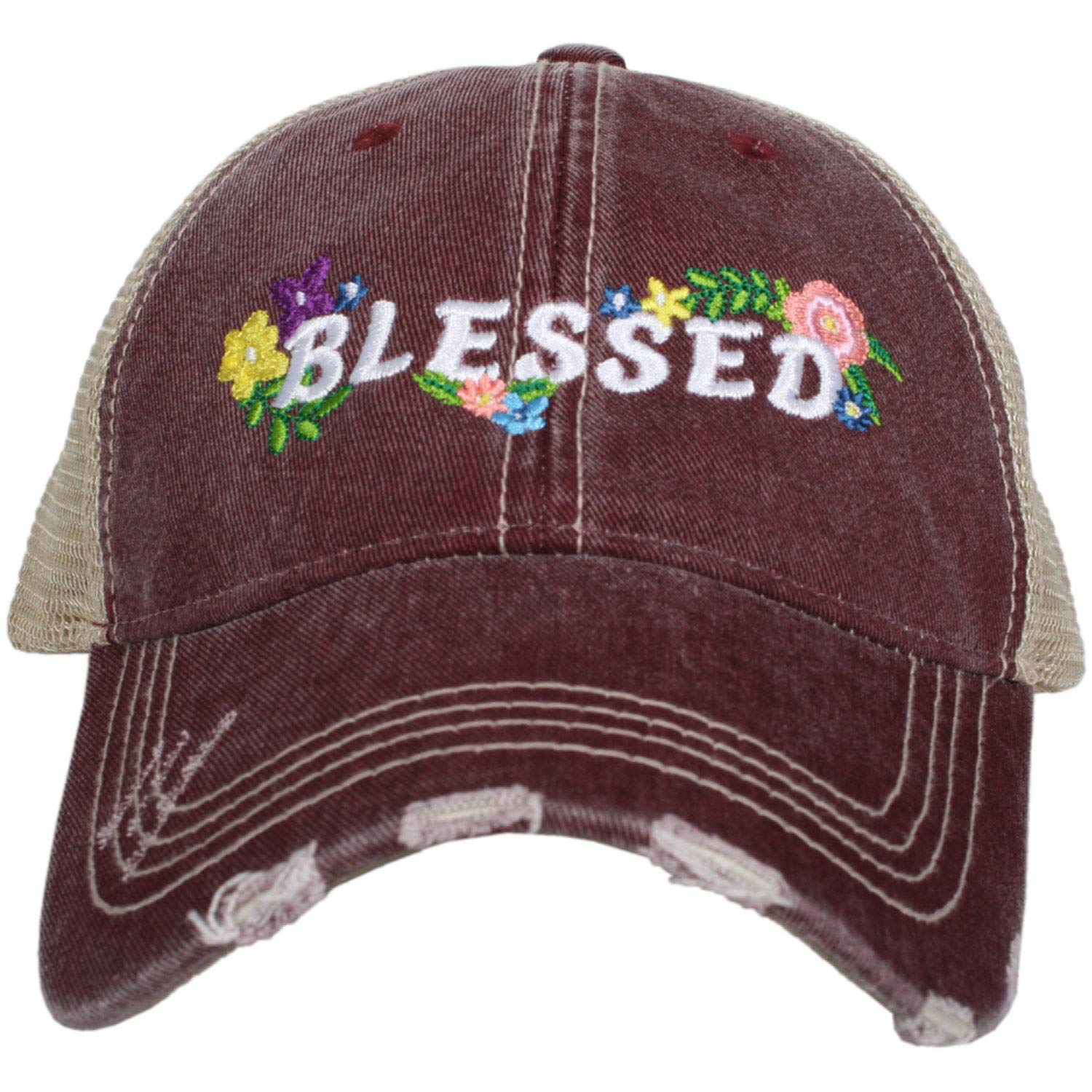 KATYDID Women's Vintage Trucker Hat - Stylish Distressed Denim Baseball Cap for Outdoor, Travel & Casual Wear