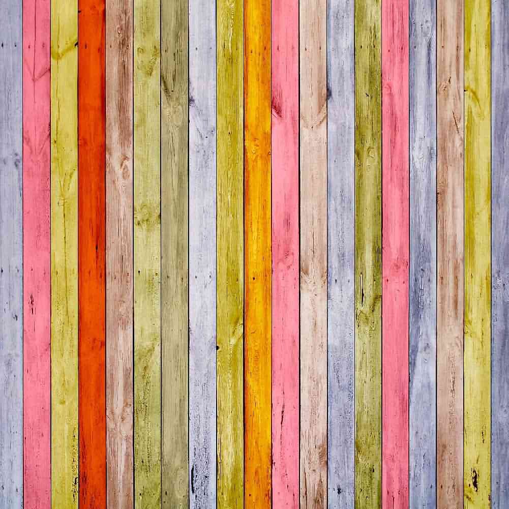 Colorful Wood Fence Backdrop 8x8ft - Photography Background for Studio & Outdoor Shoots