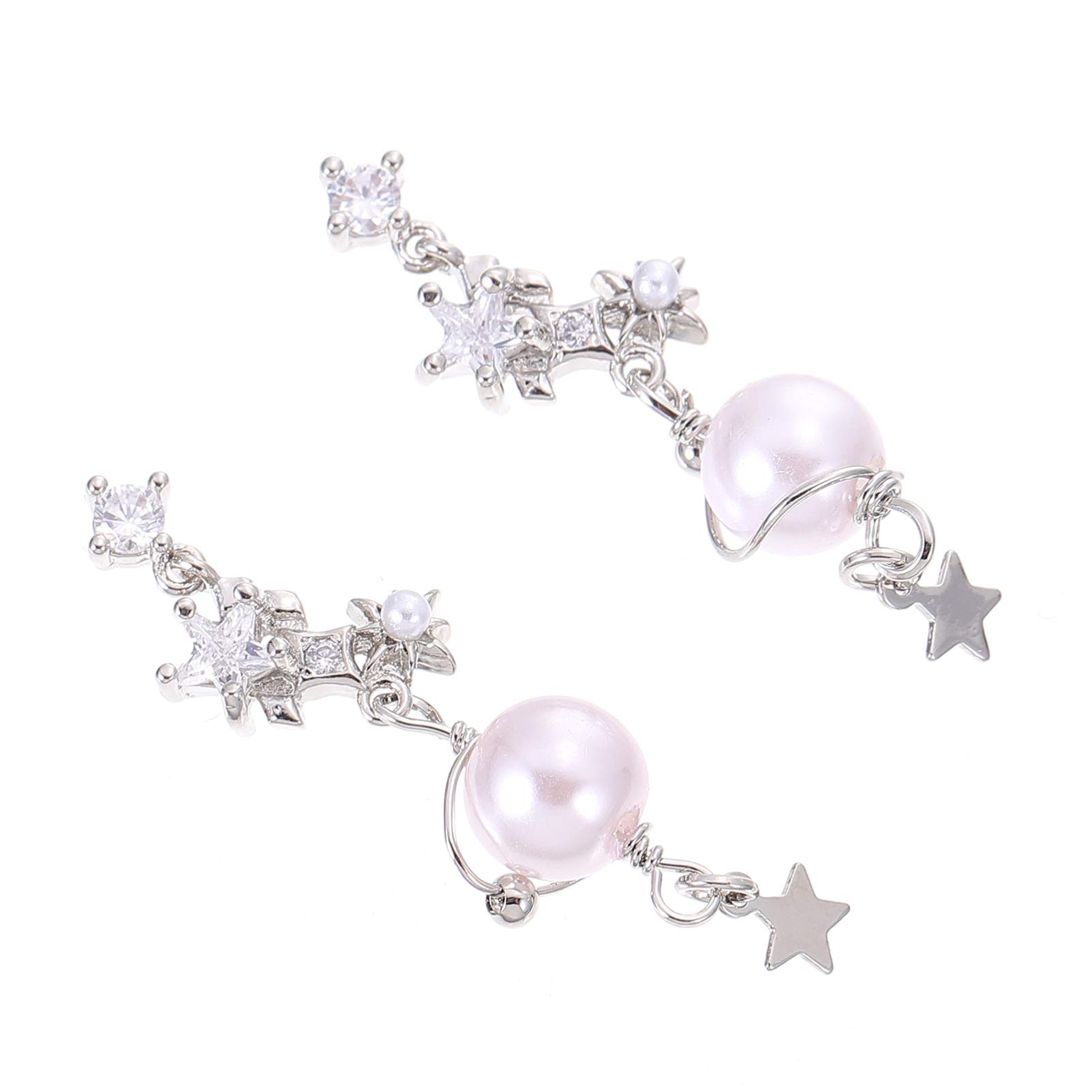 Beaupretty 2PCS Nail Art Pearl Chains - Creative Delicate Nail Decorations for DIY Manicure, Wedding & Party Nail Designs