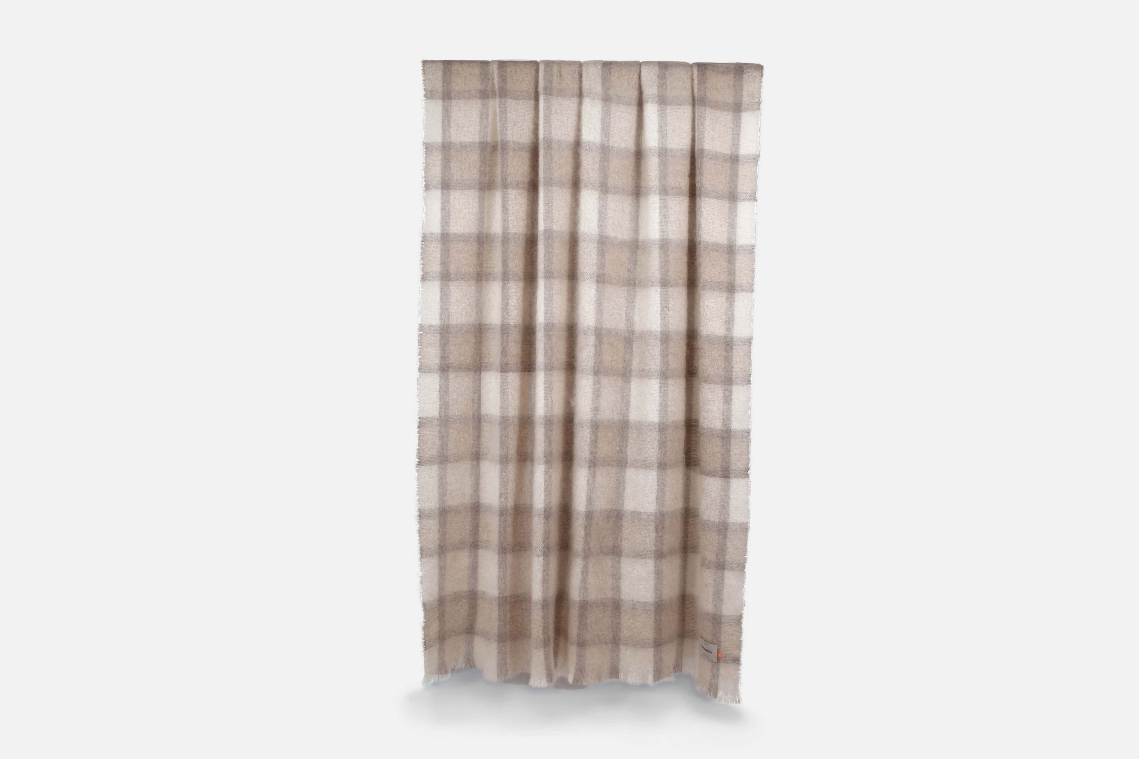 Soft Fawn Plaid Drumin Mohair Throw Blanket - Cozy Luxury Blanket for Sofa, Bed & Winter Warmth - Perfect for Home Decor, Gifts & Cold Weather
