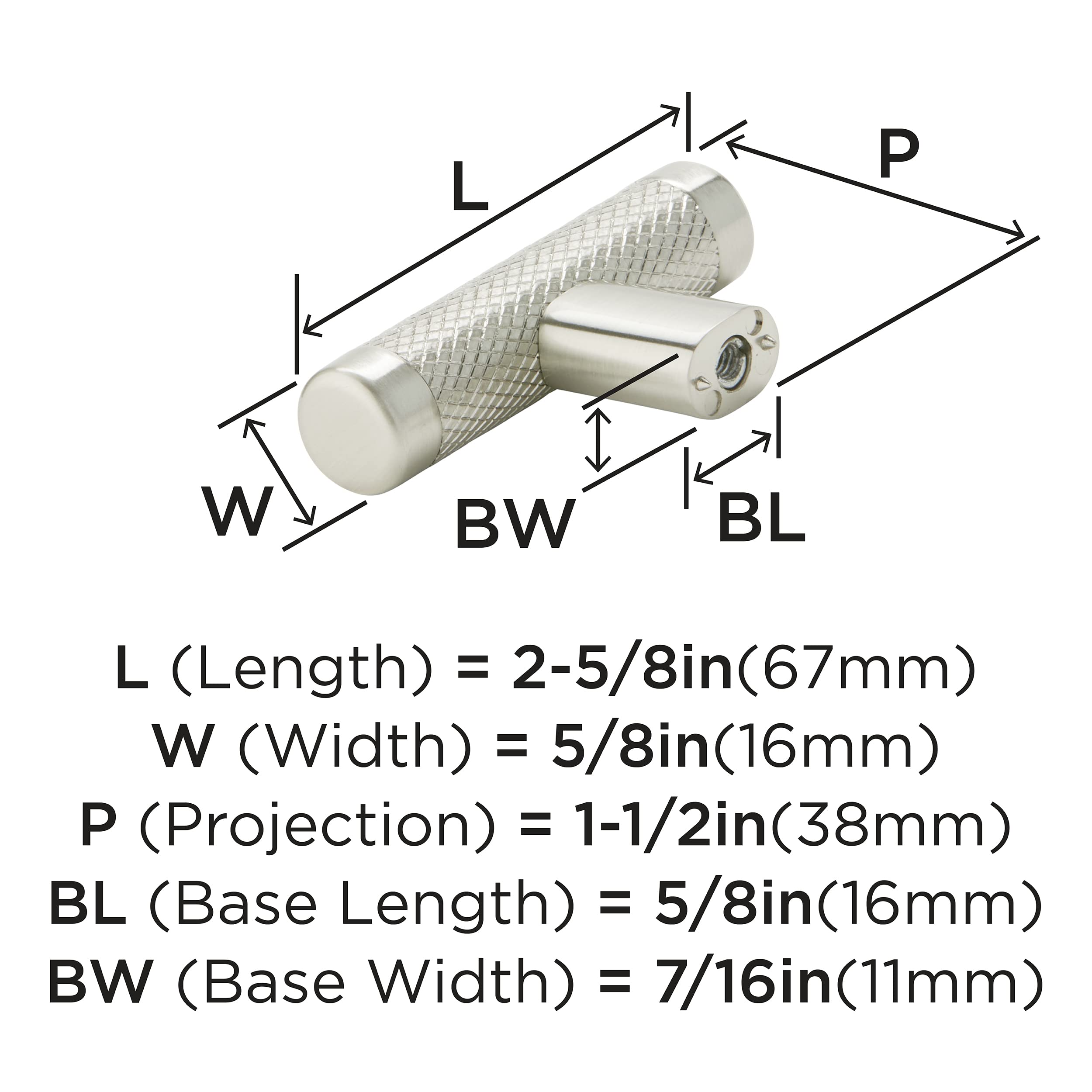 Amerock BP36556G10 Satin Nickel Cabinet Knob - 1 Pack for Kitchen, Bathroom & Dresser