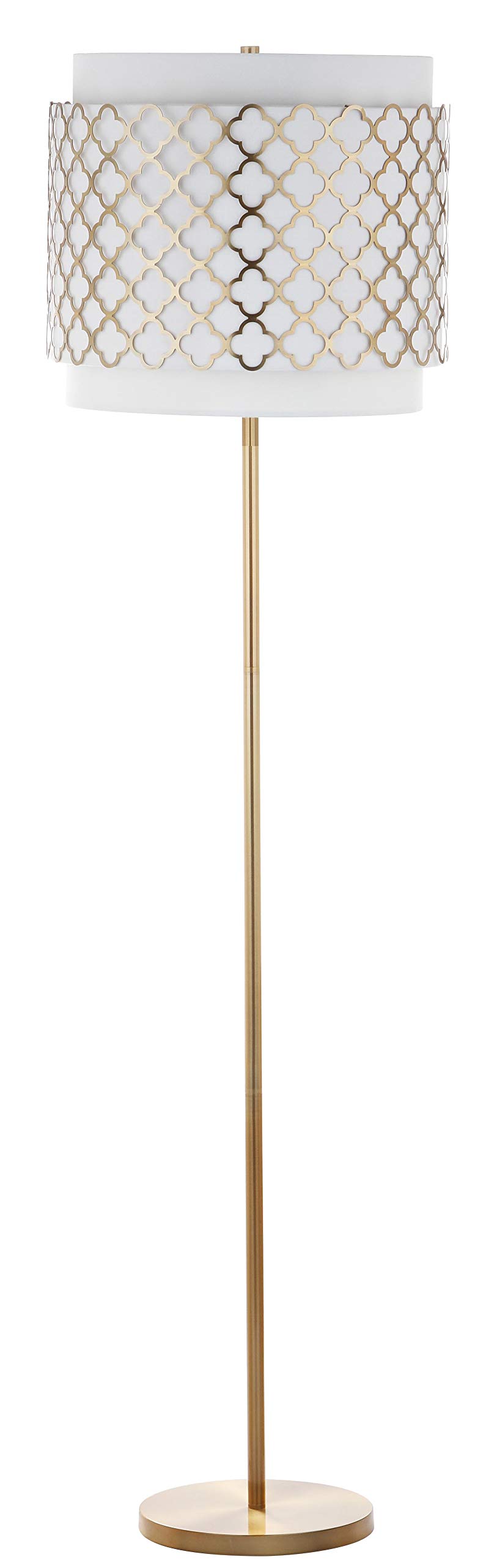 SAFAVIEH Priscilla 62-inch Modern Farmhouse Floor Lamp with LED Bulb - Gold Contemporary Standing Light for Living Room, Bedroom & Home Office - Perfect for Reading, Accent Lighting and Home Decor