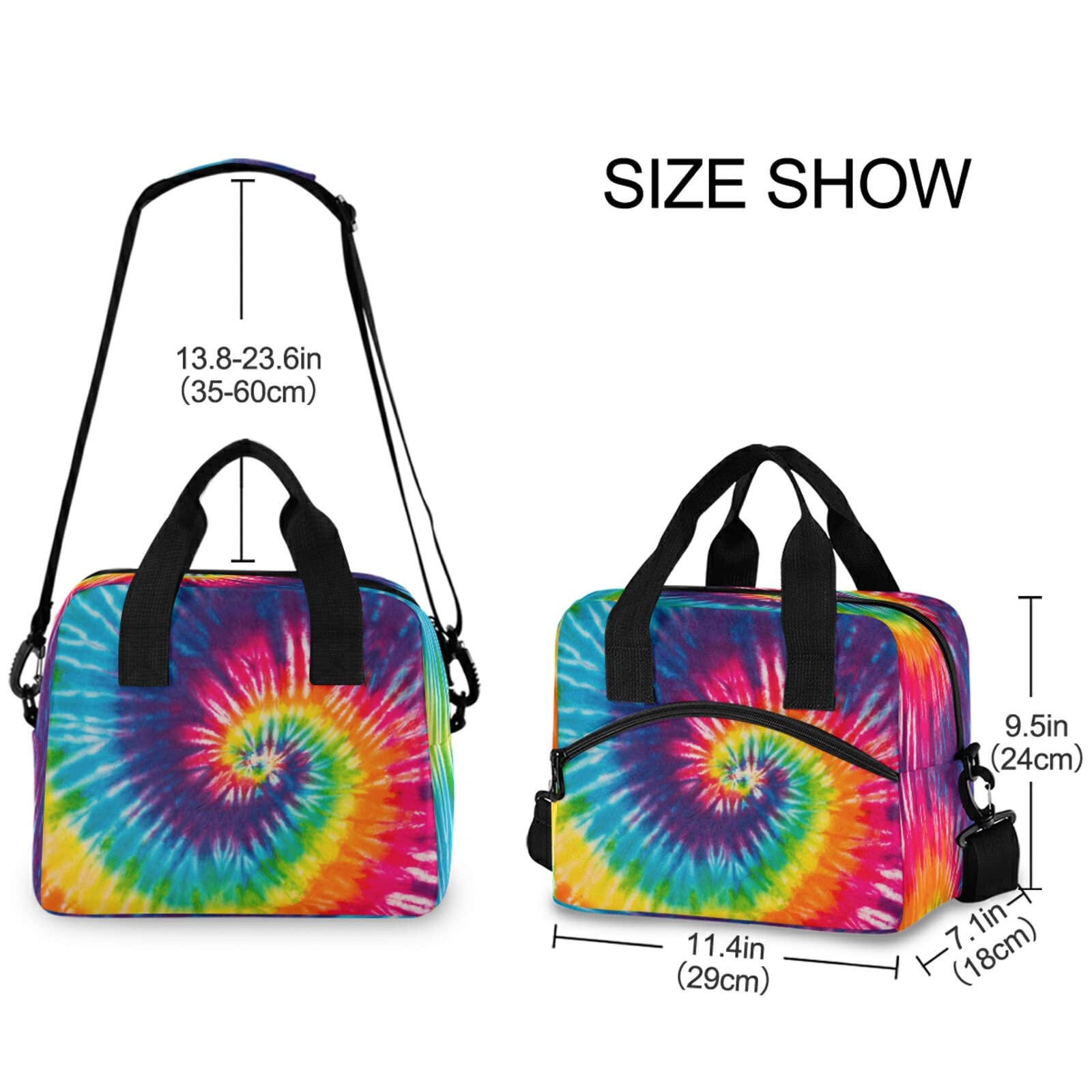 Vibrant Tie Dye Insulated Lunch Bag for Women & Men - Reusable Cooler Lunch Box with Zipper for School, Office, Picnic | Eco-Friendly Food Container Organizer for Kids & Adults