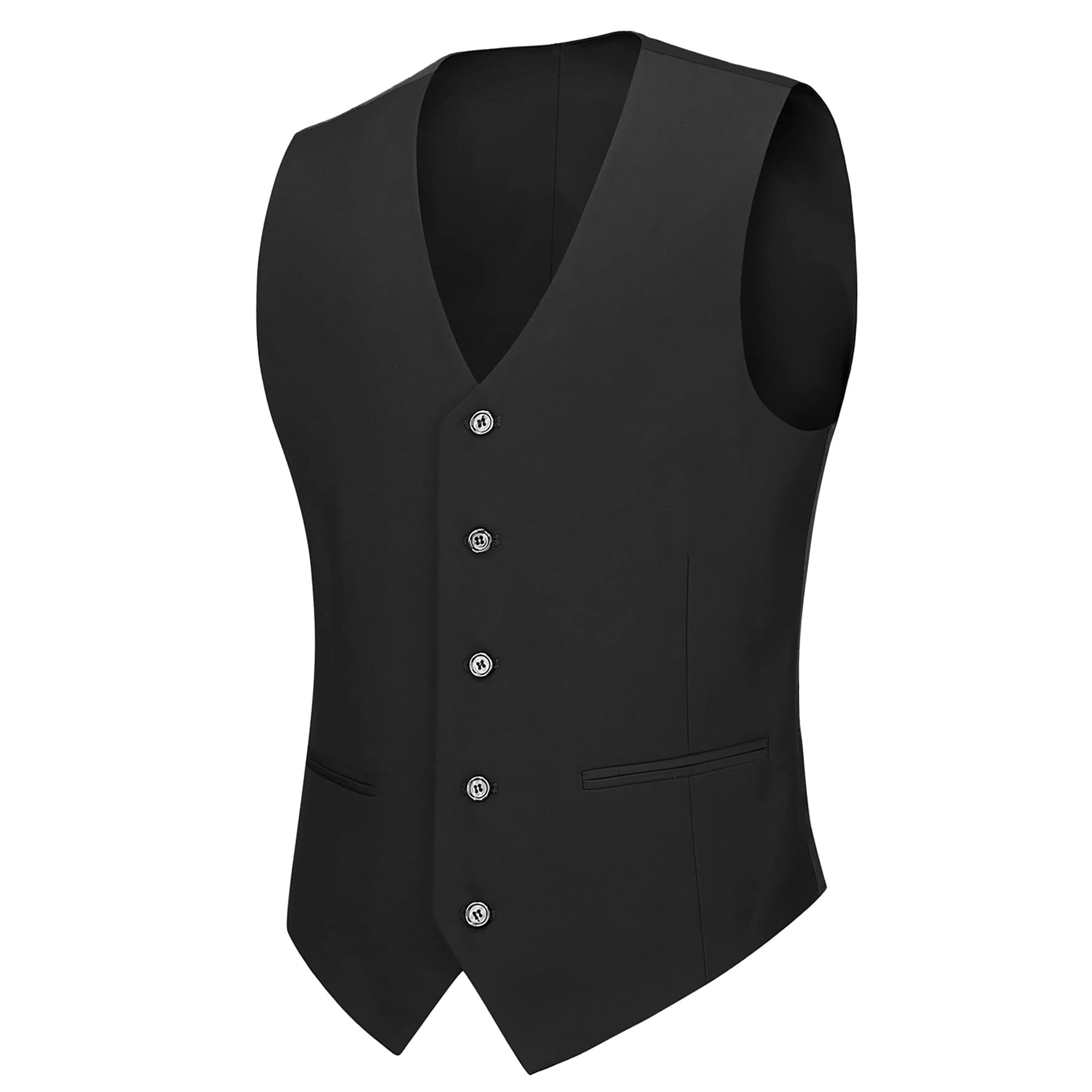 Cooper & Nelson Men's Slim Fit 3-Piece Suit Set - One Button Solid Jacket, Vest & Pants with Tie | Formal Business Attire, Wedding Tuxedo, Office & Special Occasion Wear