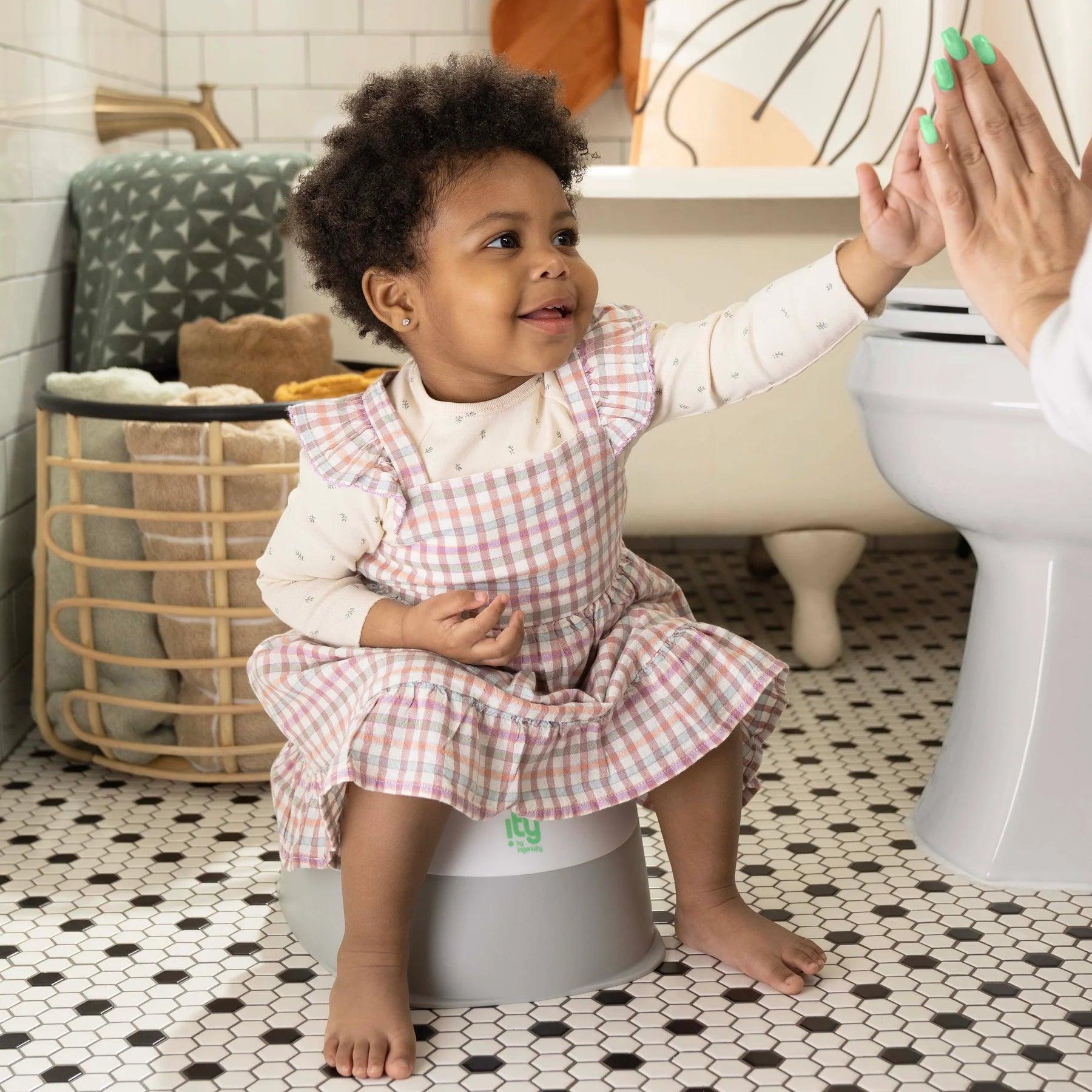 Ingenuity Ready Set Go Potty Training Seat for Babies & Toddlers - Easy-to-Clean, Comfortable & Portable Potty Chair for Boys & Girls - Perfect for Home, Travel & Daycare Use
