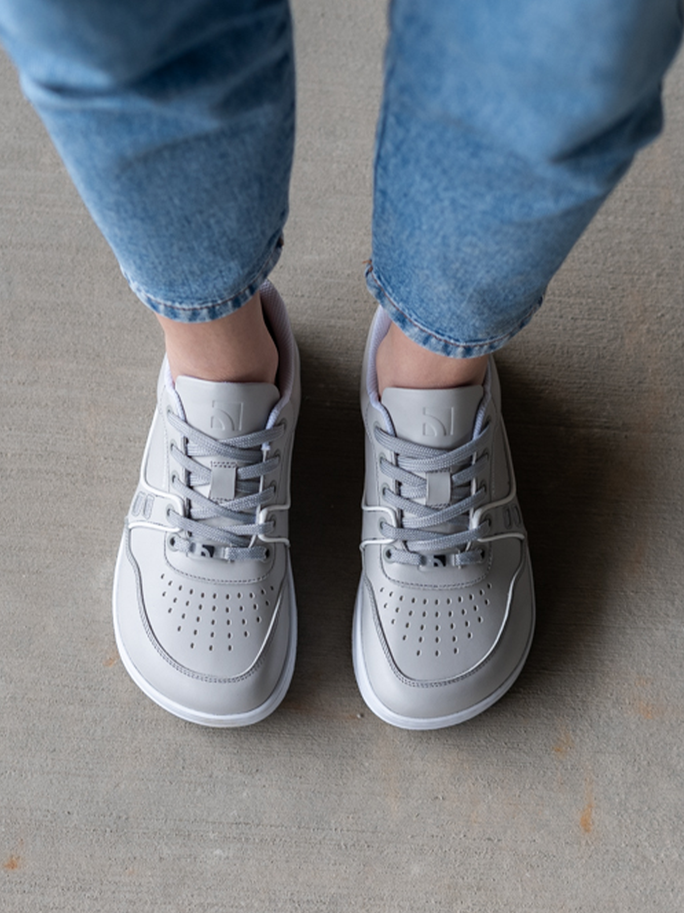 Barebarics Arise Barefoot Sneakers for Women & Men - Light Grey Minimalist Shoes for Running, Walking & Gym Workouts