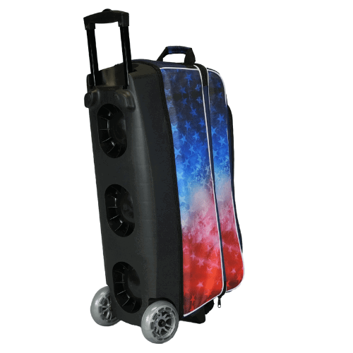 ELITE Basic Triple Roller Bowling Bag - Red, White & Blue Freedom Design | Perfect for League Play, Tournaments & Travel