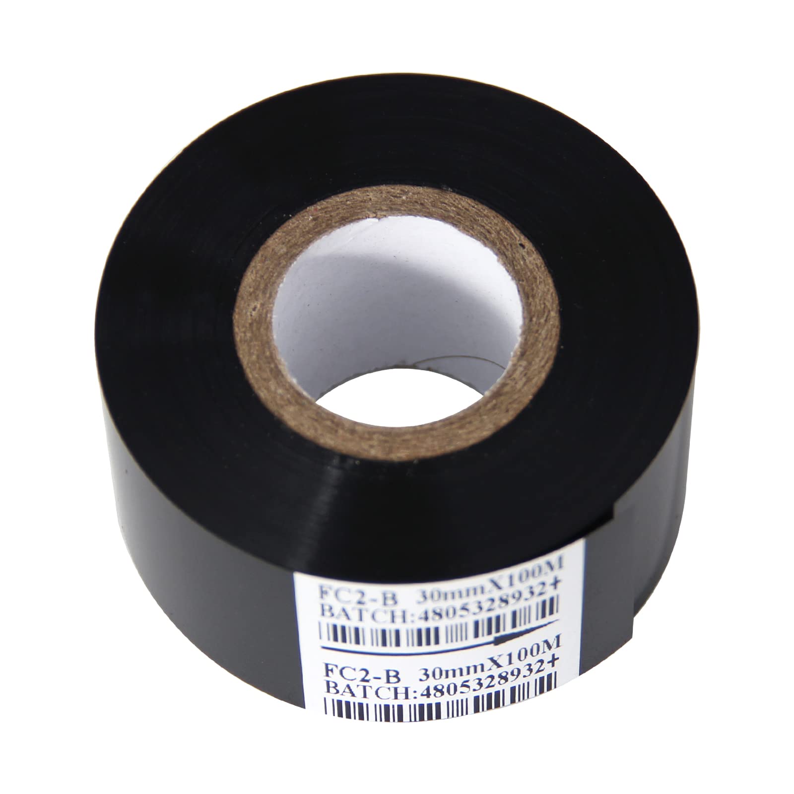 10 Rolls 30mm x 100m Black Resin Thermal Transfer Ribbon for Coder & Printer Machines - High-Quality Coding Labels for Packaging, Shipping & Inventory Management
