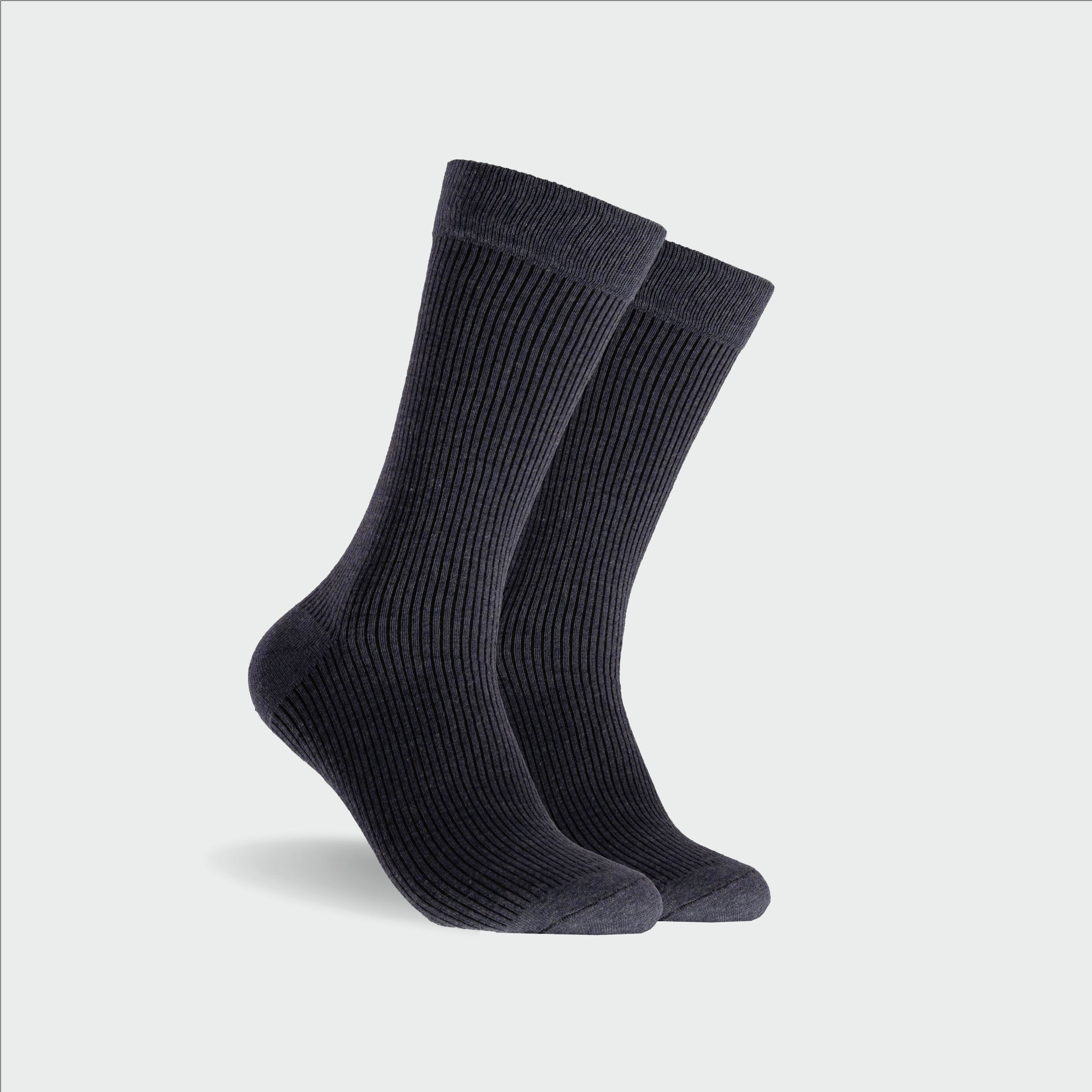 Men's Plain Cotton Crew Socks 5-Pack Navy Blue - Comfortable Everyday Socks for Work, Gym & Casual Wear