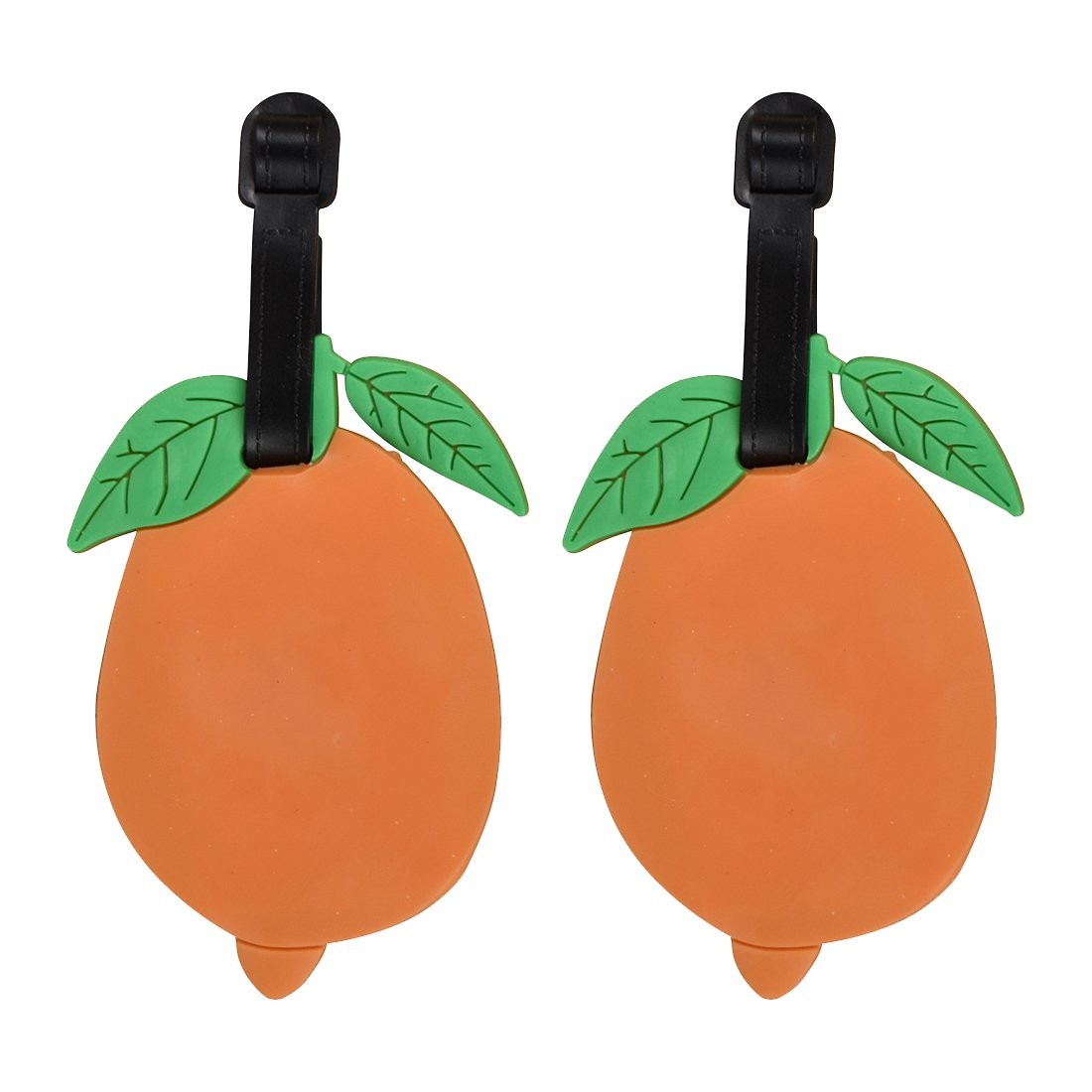 Colorful Fruit Luggage Tags for Travel - 2 Pack Apricot ID Labels for Suitcases, Bags & Backpacks - Perfect for Airports, Cruises & Vacations