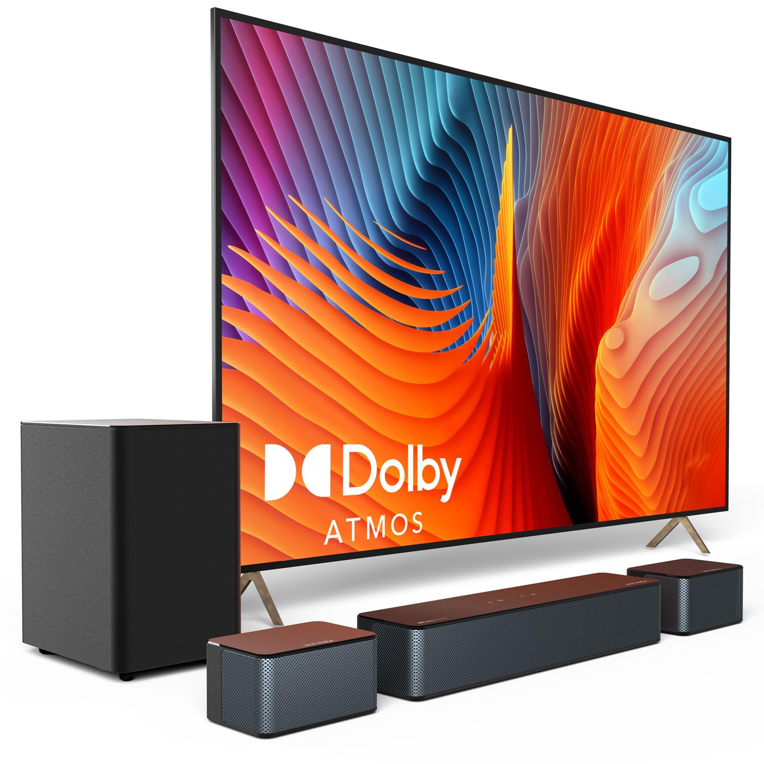 ULTIMEA 5.1 Dolby Atmos Sound Bar with 410W Peak Power, Subwoofer & Adjustable Surround Speakers for TV, Home Theatre System, Poseidon D60 – Perfect for Movie Nights & Gaming