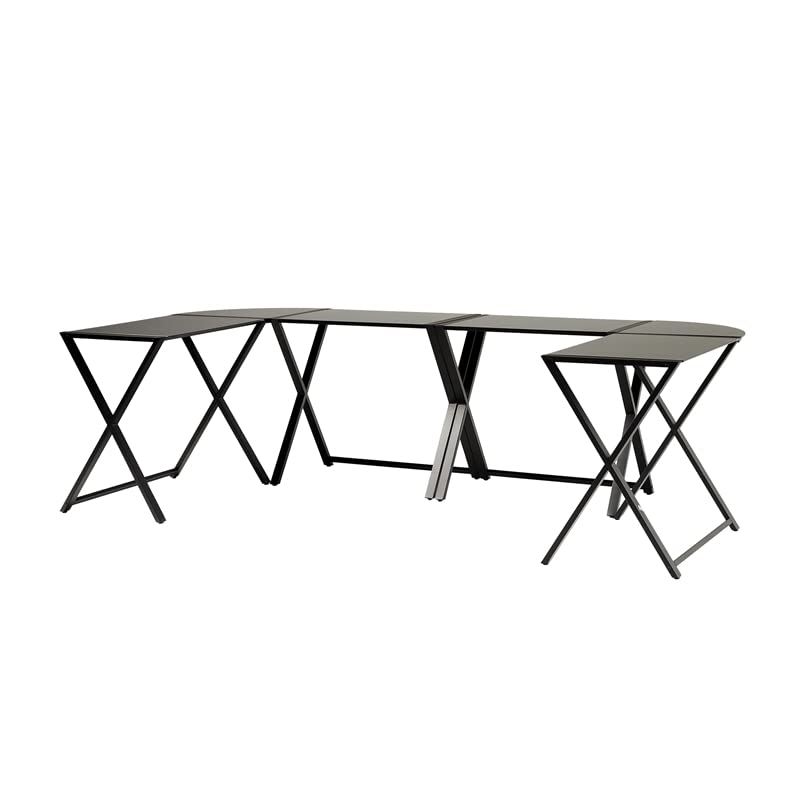 Walker Edison Wright & Gaming Gamer Command Center Workstation Desk - 2-Piece Home Office Set in Black | Perfect for Gaming Setup & Remote Workstations