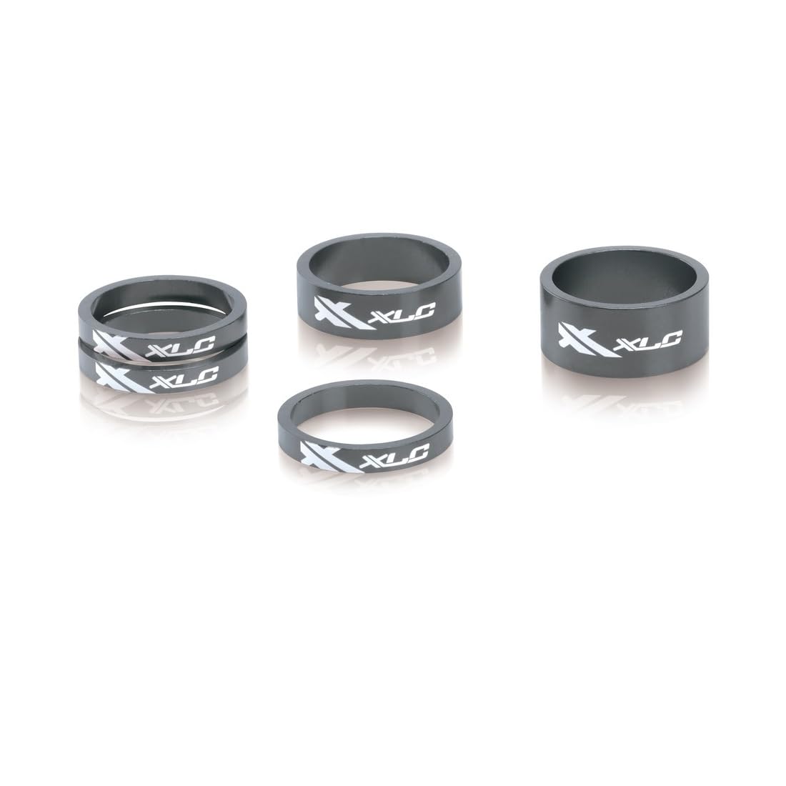 AS-A02 Headset Extension Spacer Set - 3x5mm, 1x10mm, 1x15mm (1 1/8 Inch) for Bicycle Fork & Stem Adjustment | Perfect for MTB, Road Bike & BMX Upgrades
