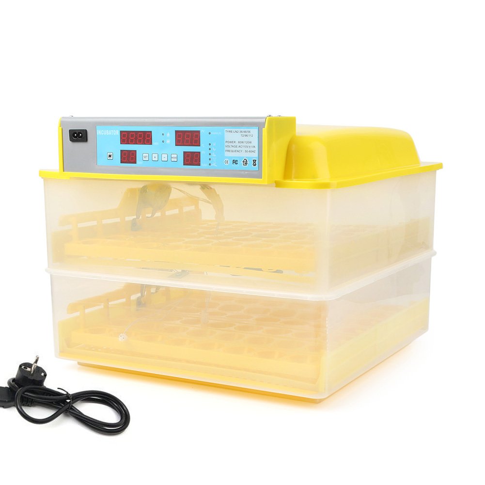 Smart Digital Automatic Egg Incubator Hatcher for 112 Eggs - Poultry Chicken Duck Goose Hatchery Machine with Temperature Control (EU Plug) - Perfect for Home Farms, Hatching Projects & Poultry Breeding Businesses