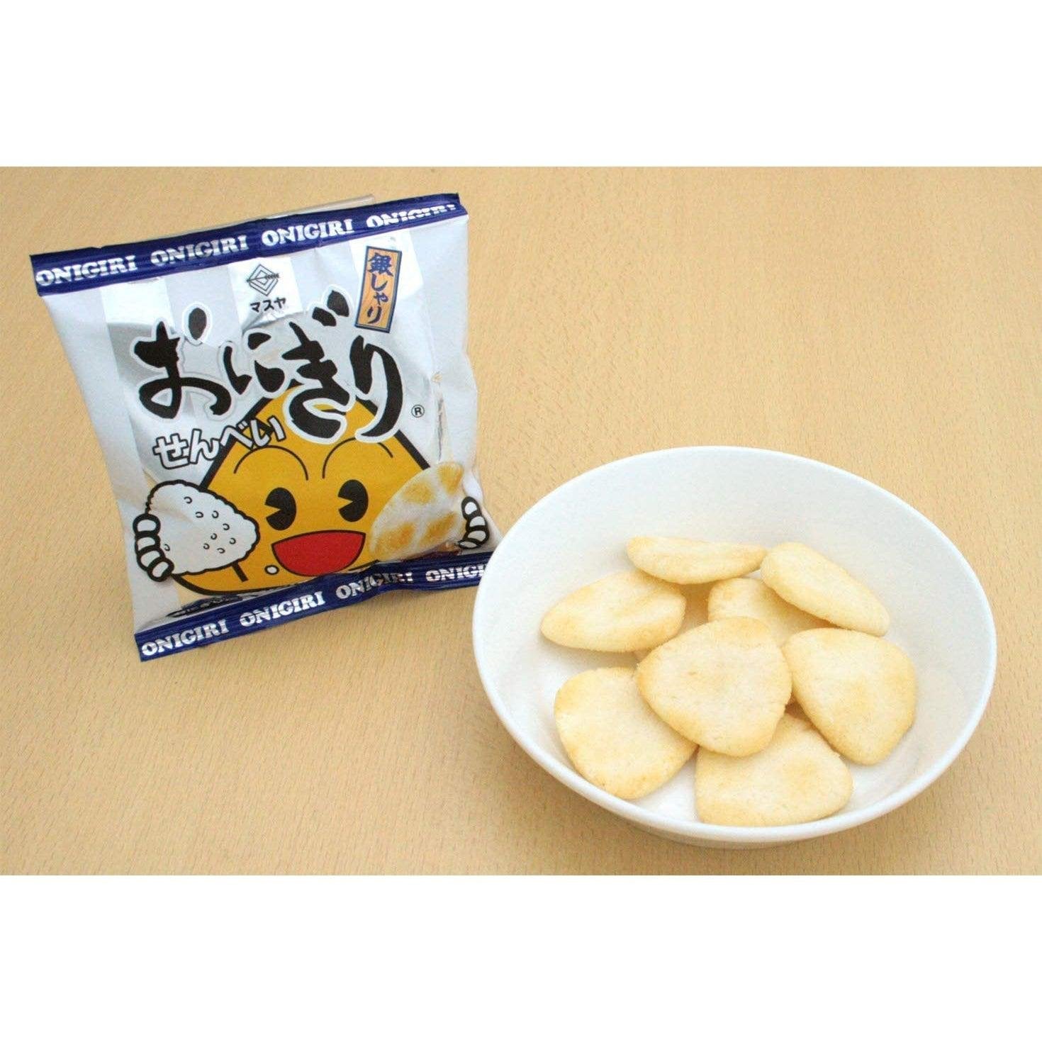 Masuya Onigiri Senbei Salted Japanese Rice Crackers (Pack of 3) - Authentic Japanese Snack for On-The-Go, Office, or Home Enjoyment