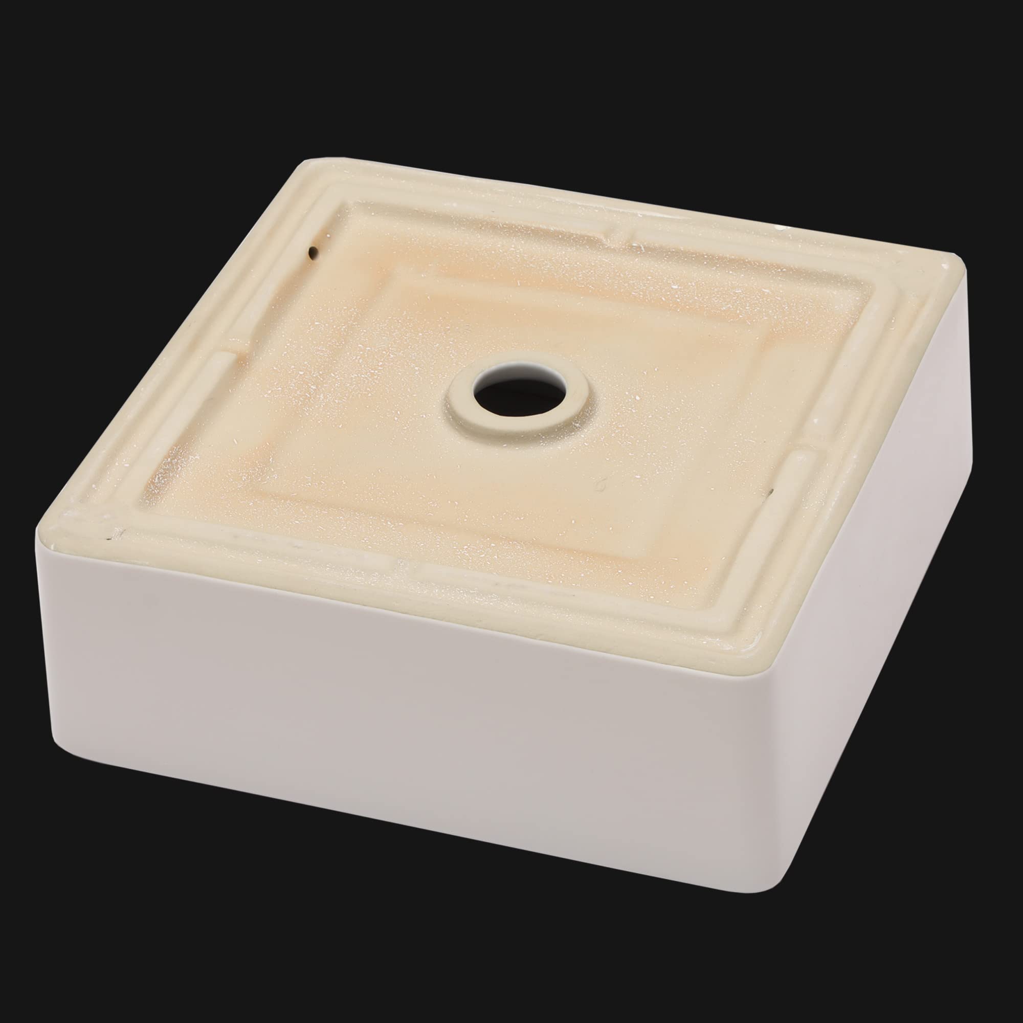 Donsdey 15x15 Inch White Square Vessel Sink - Ceramic Porcelain Above Counter Bathroom Vanity Sink Bowl for Modern & Contemporary Home Decor | Perfect for Powder Rooms, Guest Baths & Master Bathroom Renovations