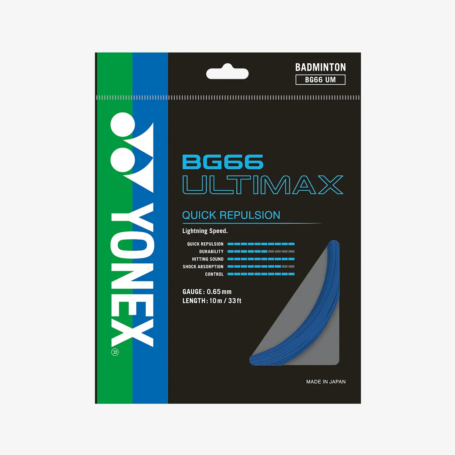 Yonex BG 66 Ultimax Badminton String - 10m Length, 9 Color Options | High-Performance String for Competitive Play & Professional Badminton Training