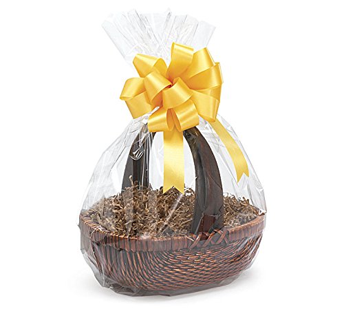 Clear Cello Cellophane Gift Bags 18x24 Inches Round Bottom - Premium Flat Gift Basket Packaging for Party Favors, Wedding Decorations & Retail Displays