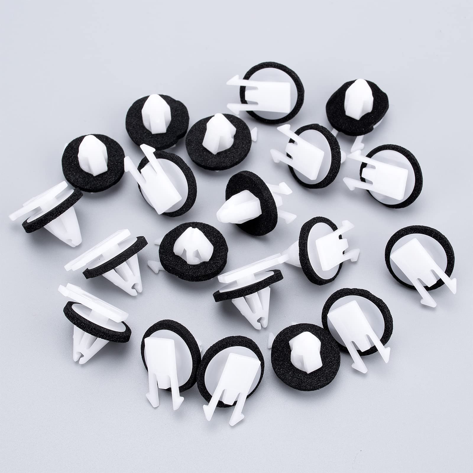 20pcs GM 11611375 Moulding Clips with Sealer for Enclave ATS Impala Silverado SS Sierra - Car Door Panel Trim Fasteners for Secure Fit & Weather Protection - Perfect for Auto Body Repair & DIY Installation