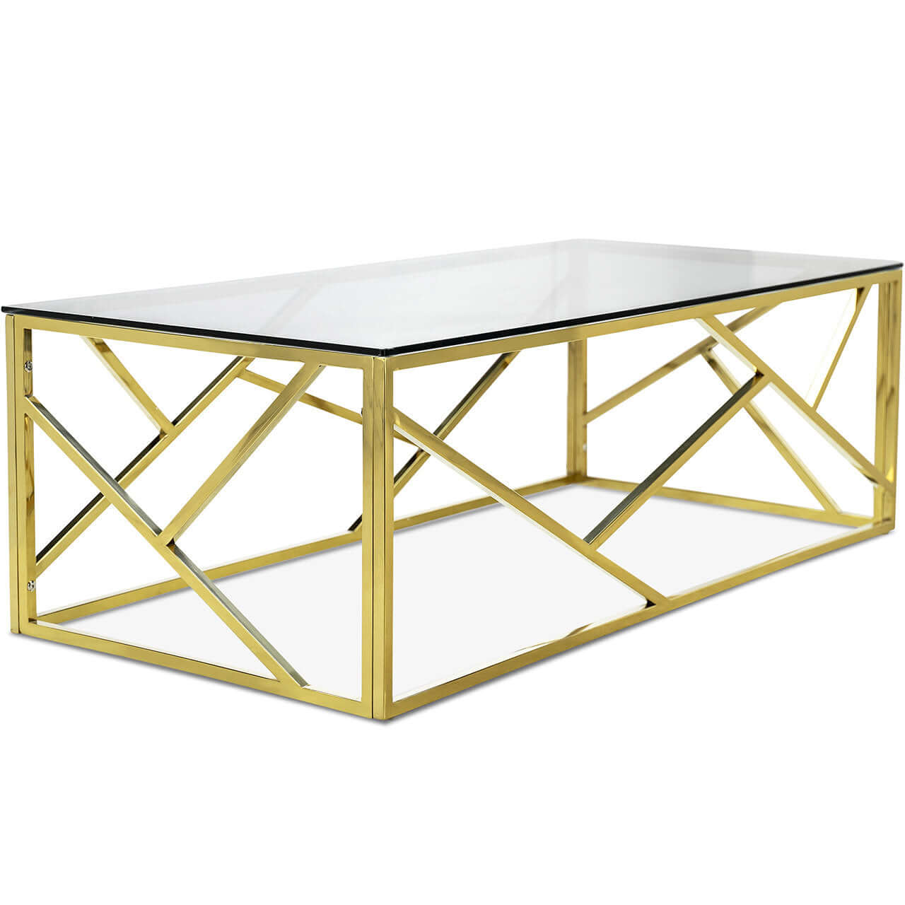 Premium 3-Piece Coffee Set with Tempered Glass & Gold Frame - Perfect for Home, Office, and Restaurant Use