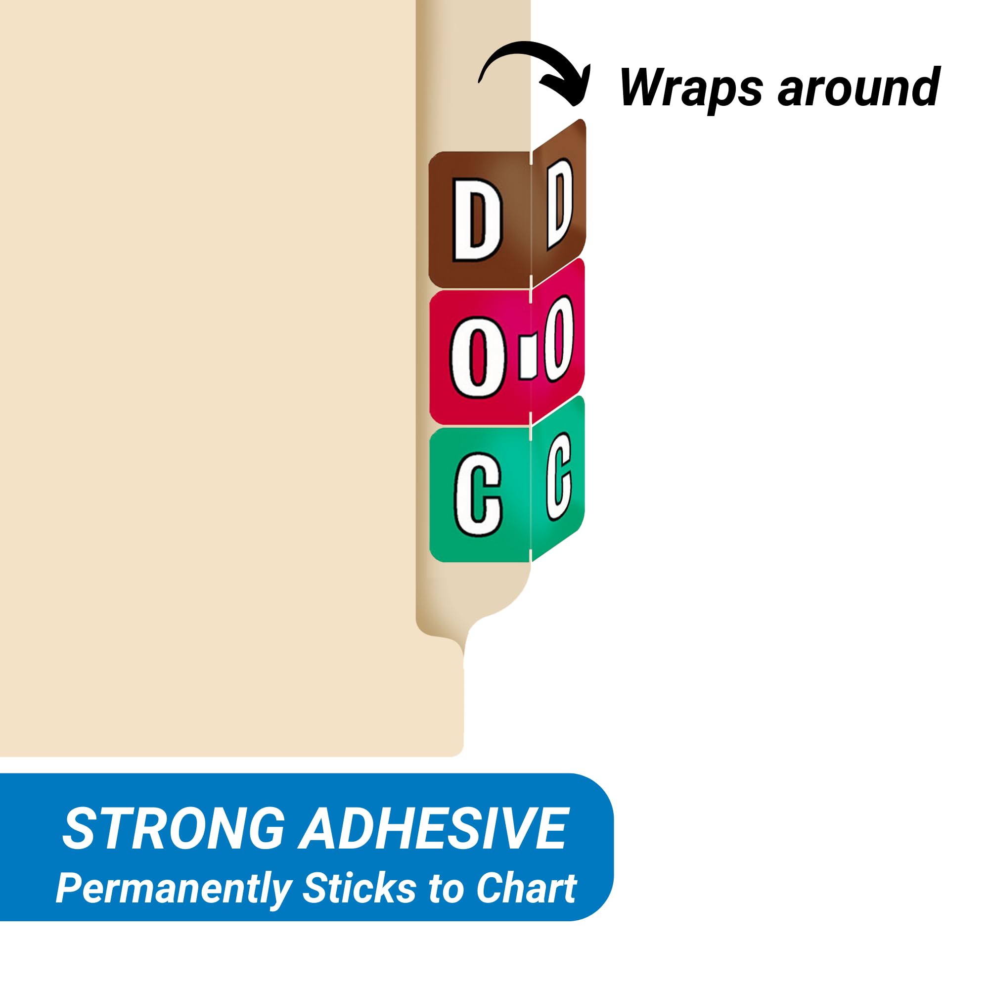 Alphabet Labels A-Z & Mc Refill Kit for File Folders - 2034 Medical Chart Color Code Stickers | Compatible with Colwell Jewel Tone COAM Alpha Series | Perfect for Doctors, Hospitals & Medical Office Organization