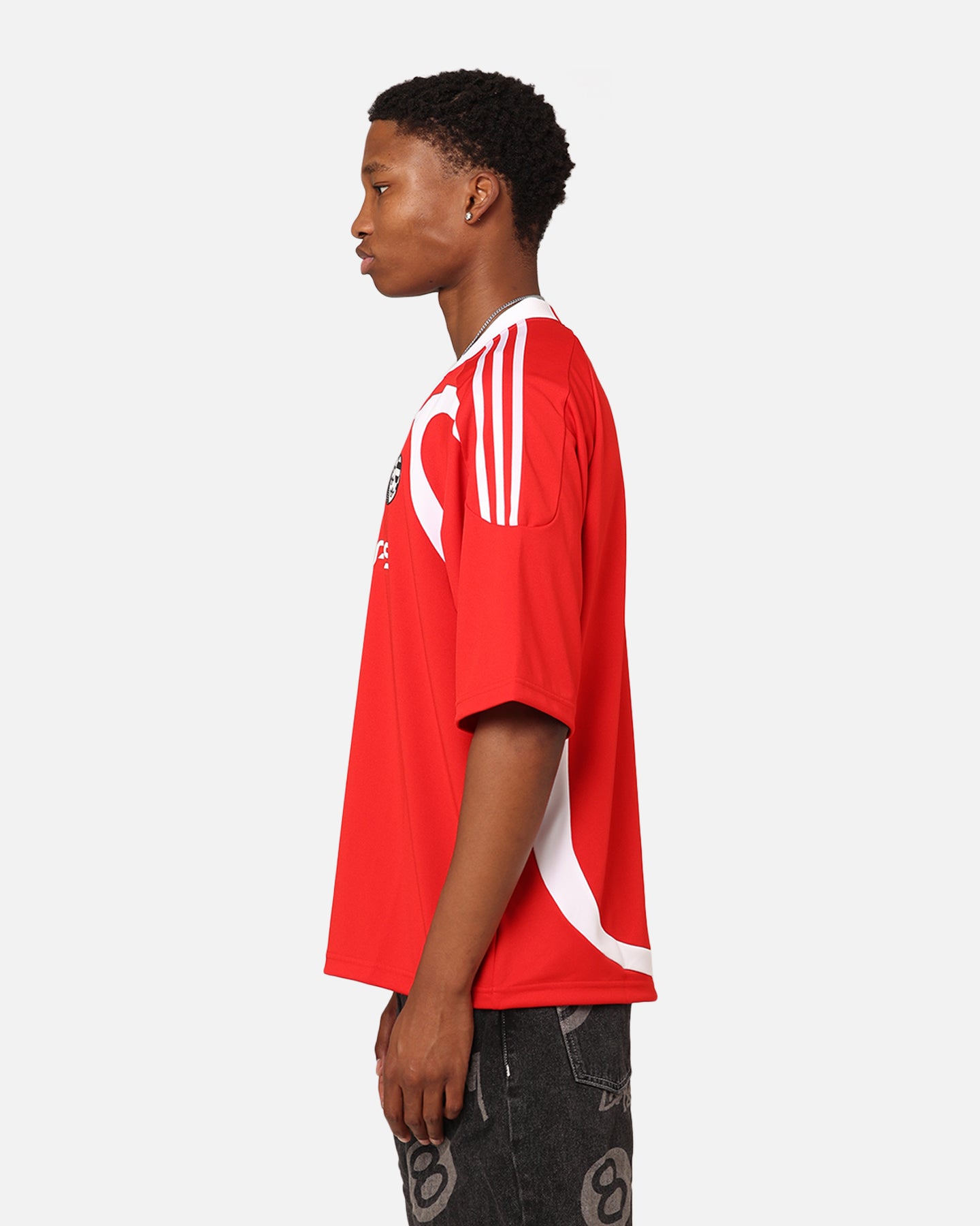 Adidas Oversized Short Sleeve Jersey - Better Scarlet Red Men's Athletic Shirt for Basketball, Running & Casual Wear