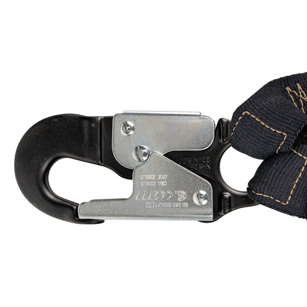 Arc Flash 6ft Internal Energy Absorbing Safety Lanyard - Aramid Fiber, Dual Leg with Aluminum Snap Hooks - Fall Protection for Electrical Workers & Industrial Use