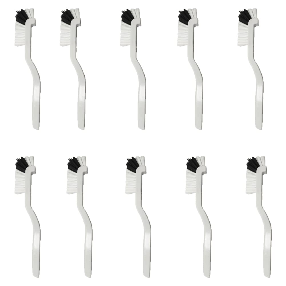 10-Pack Right Angle Kitchen Scrub Brushes - Stiff Bristle Dish Brush for Pots, Pans, Bottles & Tile Cleaning - Heavy Duty Bathroom Sink, Juicer & Household Cleaning Brush Set (Perfect for Tough Stains in Corners and Edges)