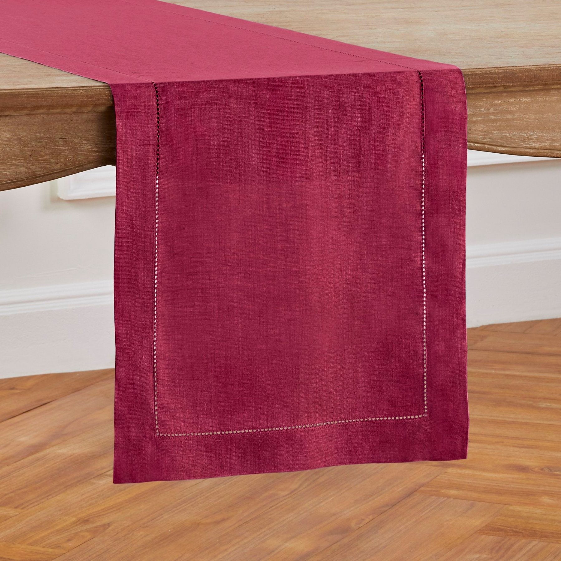 Elegant Classic Hemstitch Table Runner - Premium Linen Dining Decor for Weddings, Parties & Home Styling
