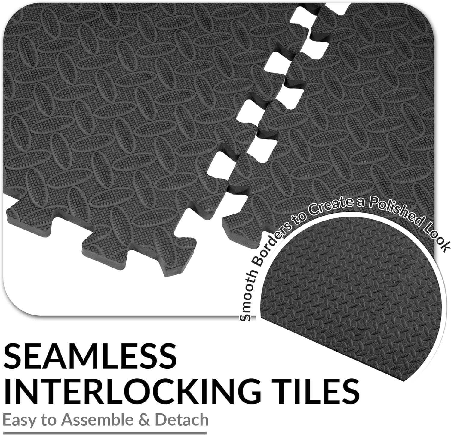 Signature Fitness EVA Foam Interlocking Puzzle Exercise Mat - Non-Slip Flooring for MMA, Yoga, Gymnastics & Home Gym - Multiple Sizes - Perfect for Workouts, Playrooms & Garage Gyms