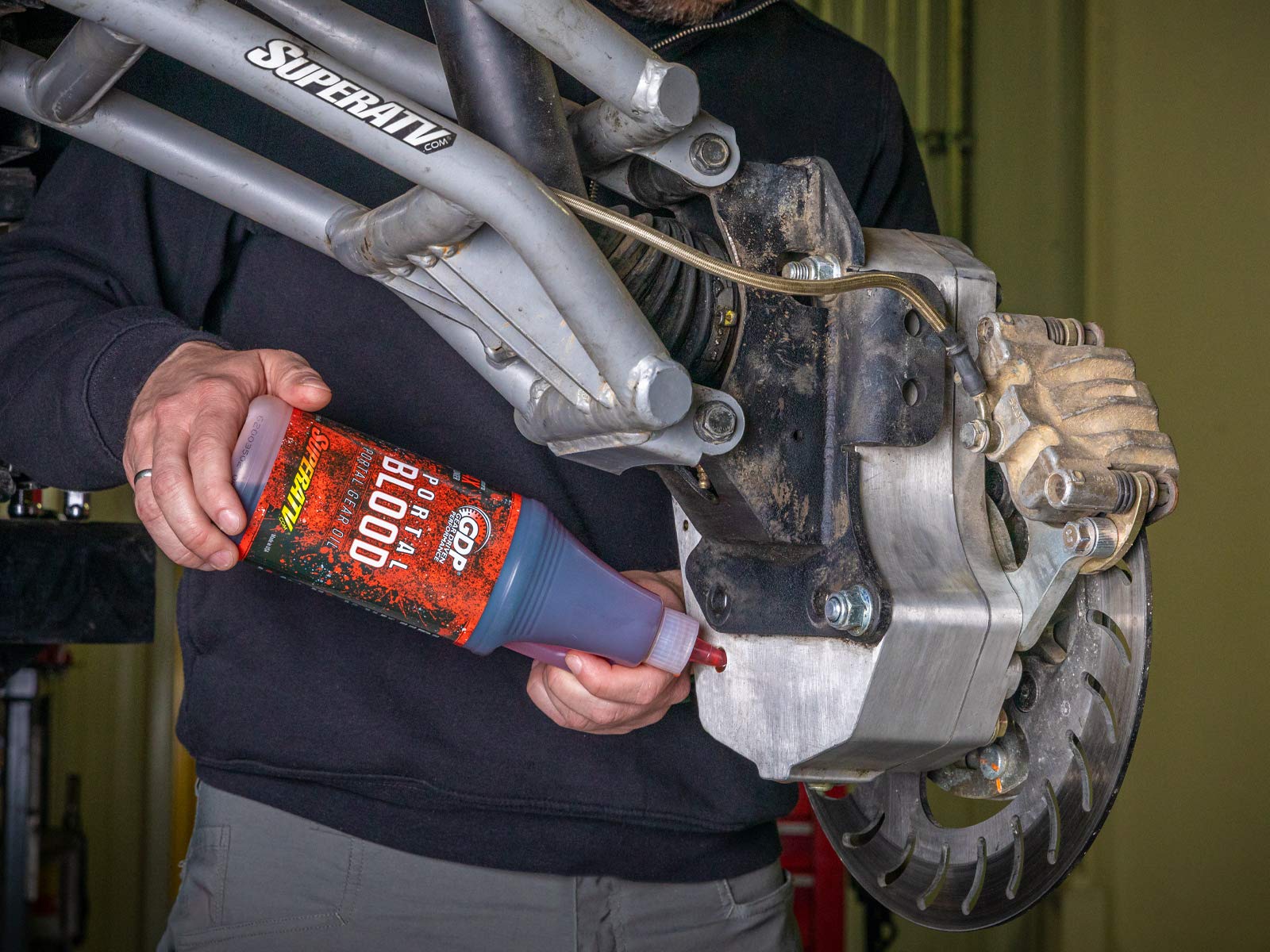 SuperATV Portal Blood High Performance Portal Gear Oil - 6 Pack (32 OZ Bottles) | Premium UTV/ATV Portal Gear Lift Lubricant | 4X Longer Lasting | Off-Road, Rock Crawling & Extreme Terrain Protection