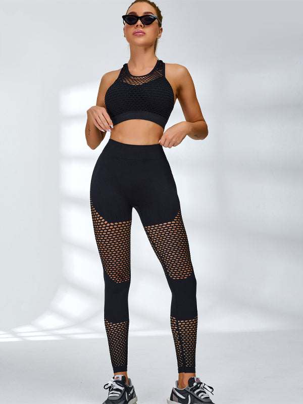 ZASUWA Women's Shockproof Mesh Panel High Waist Scrunch Butt Lifting Leggings - Gym Workout, Running, Yoga & Casual Wear