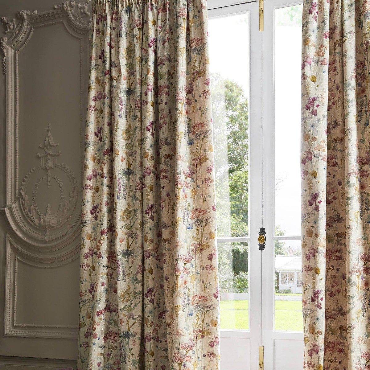 Voyage Maison Ilinizas Poppy Lined Pencil Pleat Curtains - Blackout Window Drapes for Living Room & Bedroom - Elegant Floral Design Home Decor