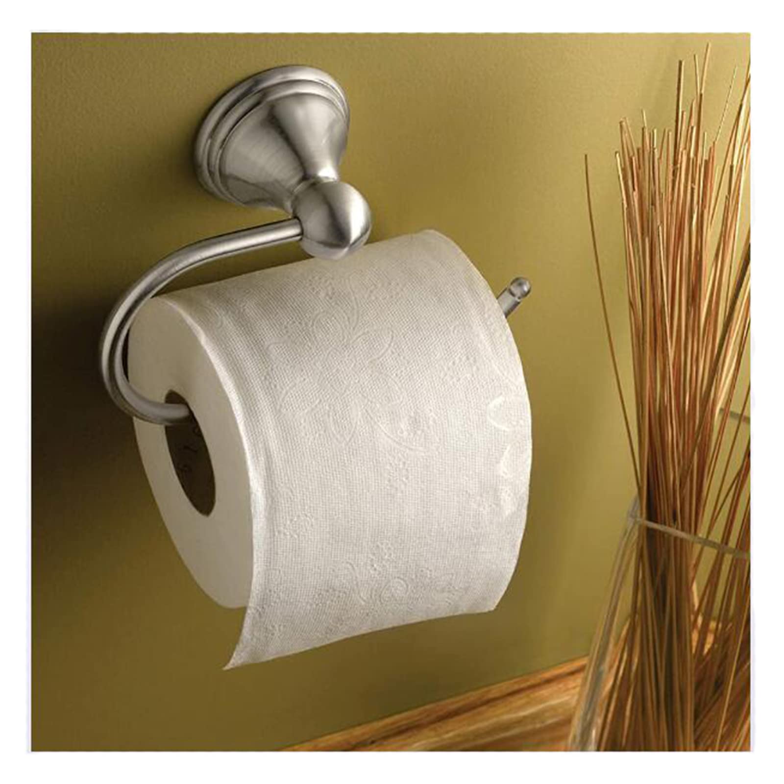 Stainless Steel Wall-Mounted Toilet Paper Holder - Rustproof Bathroom Tissue Roll Dispenser with Hanging Towel Rack for Kitchen & Bathroom - Perfect for Small Spaces, Apartments, and RVs