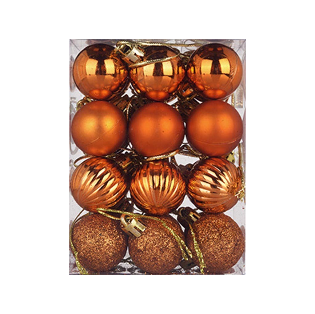 24PC Shatterproof Christmas Ball Ornaments for Xmas Tree - 4 Styles Large 1.5 Inch Hanging Decorations, Holiday Wedding Party Decor - Perfect for Christmas Tree Decorating, Home & Office Festive Decoration