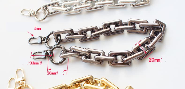 MAHAVIMOKSA 60cm Chunky Acrylic Resin Purse Chain Strap - 23.6
