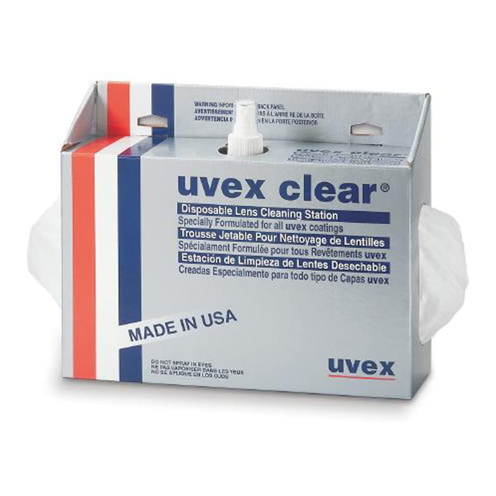 UVEX by Honeywell 763-S468 Clear Towelette (Pack of 100) | Disposable Cleaning Wipes for Industrial, Medical & Laboratory Use | Sanitizing Wipes for Equipment, Tools & Surfaces
