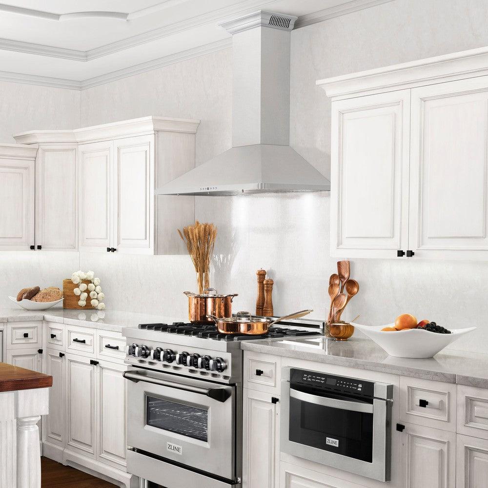 ZLINE Stainless Steel Wall Mount Range Hood with Built-in CrownSound Bluetooth Speakers (KF1CRN BT) - Perfect for Modern Kitchens & Open-Concept Living Spaces