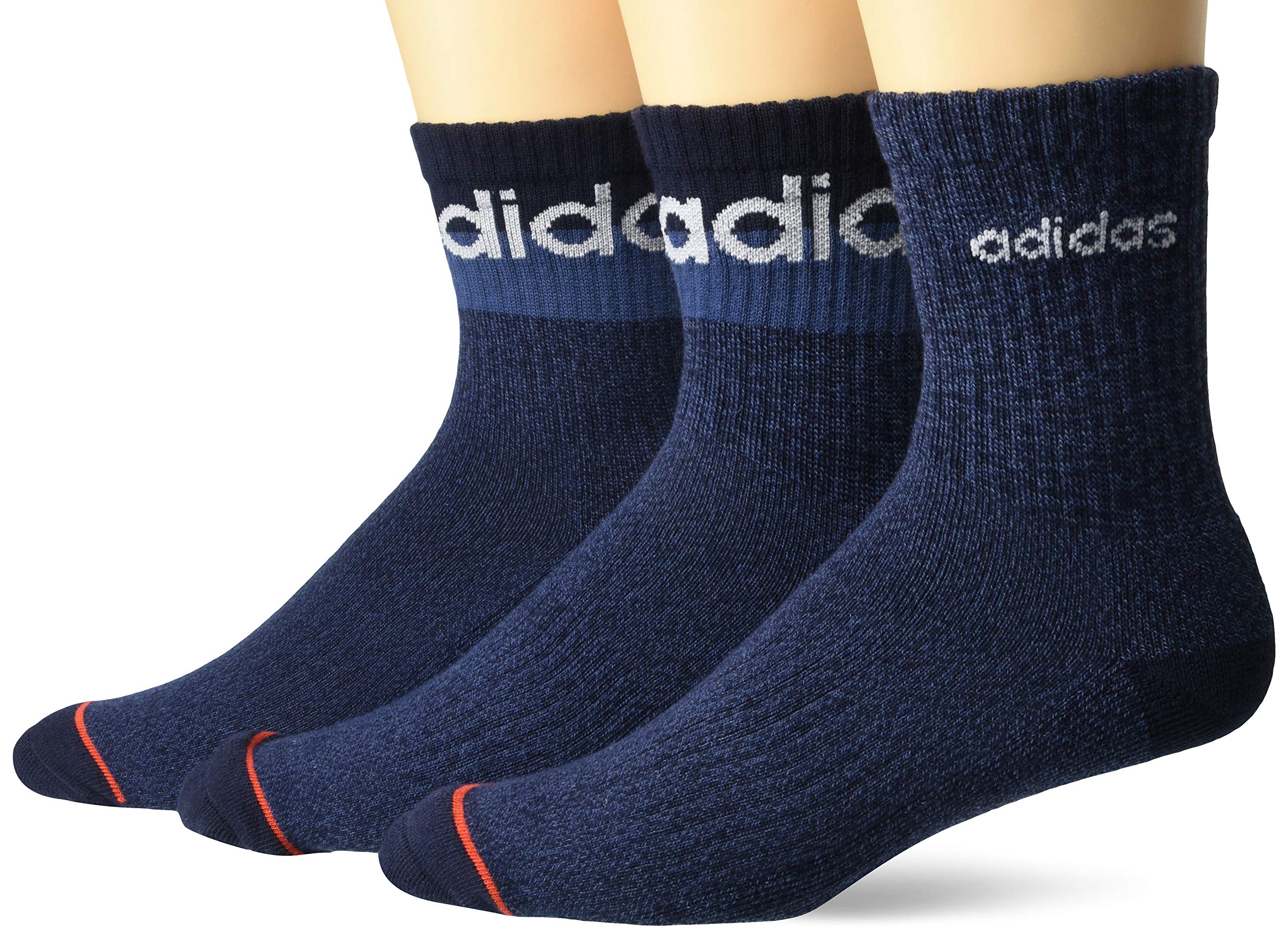Adidas Men's Blocked Linear High Quarter Socks 3-Pair Pack - Athletic Performance & Casual Wear Socks for Running, Gym, and Everyday Comfort