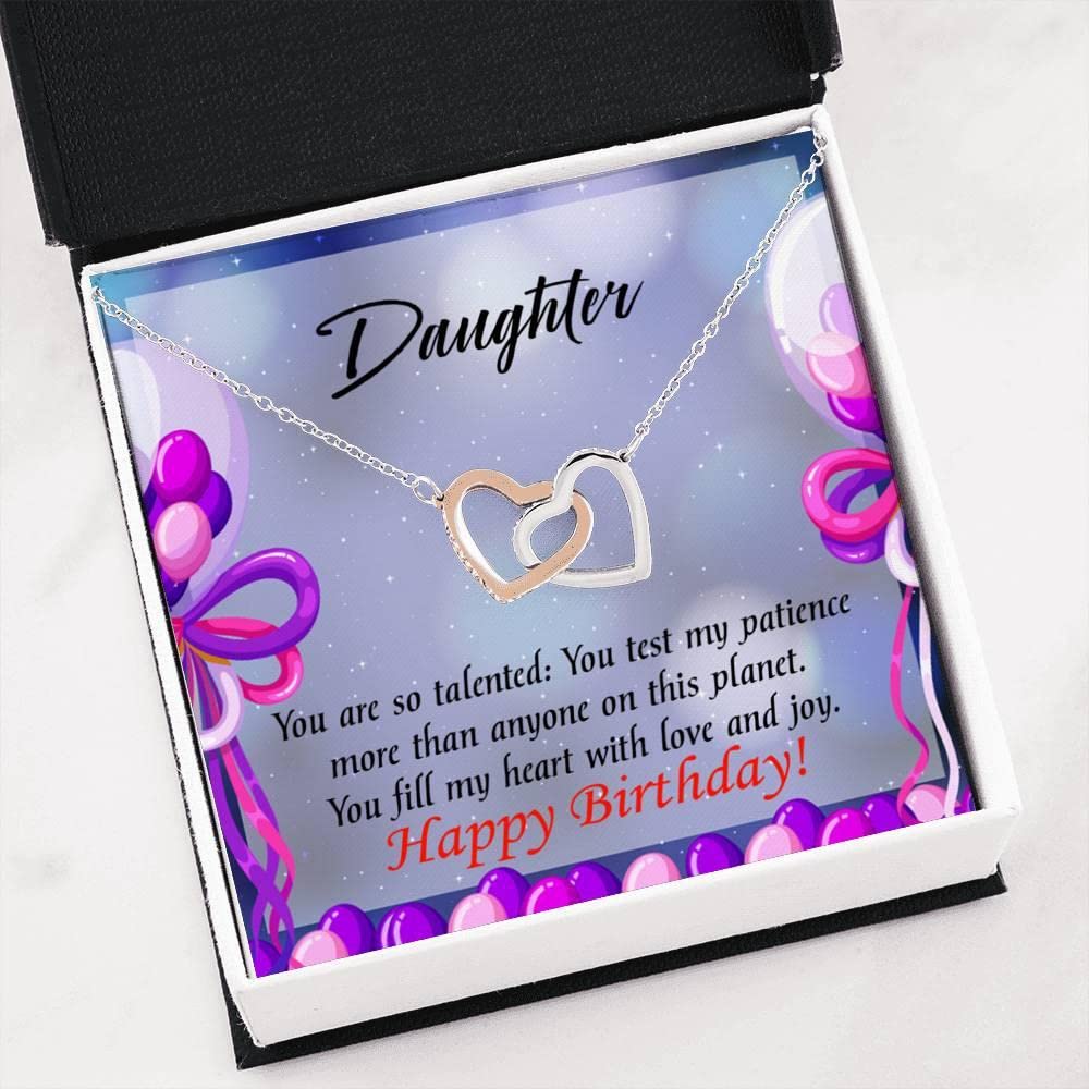 Beautiful Surgical Steel Daughter Necklace Gift - Inseparable Love Pendant for Birthday, Graduation & Special Occasions | Thoughtful Jewelry Present for Talented Daughters