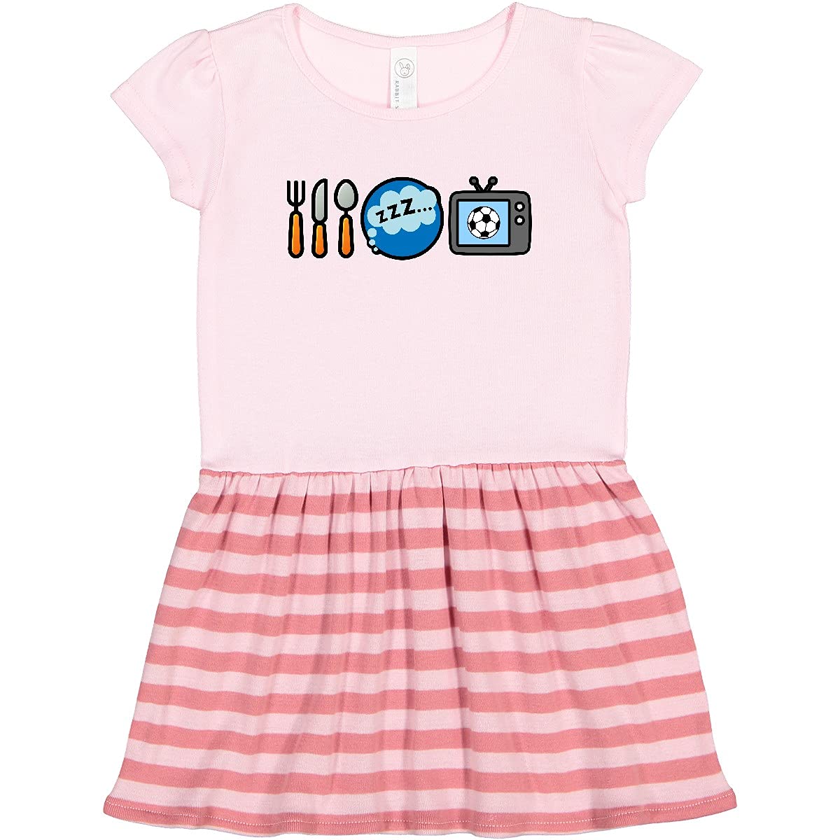 Inktastic Eat Sleep Watch Soccer Toddler Dress - Cute Soccer Themed Outfit for Baby Girls & Boys - Perfect for Game Day, Birthday Parties & Playdates